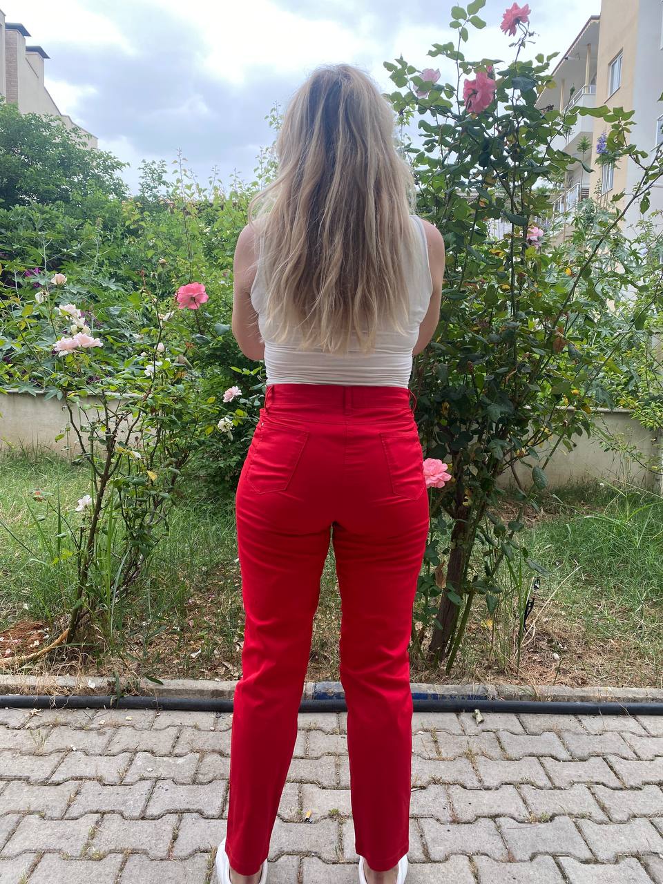 büyük beden likralı yüksek bel pantolon