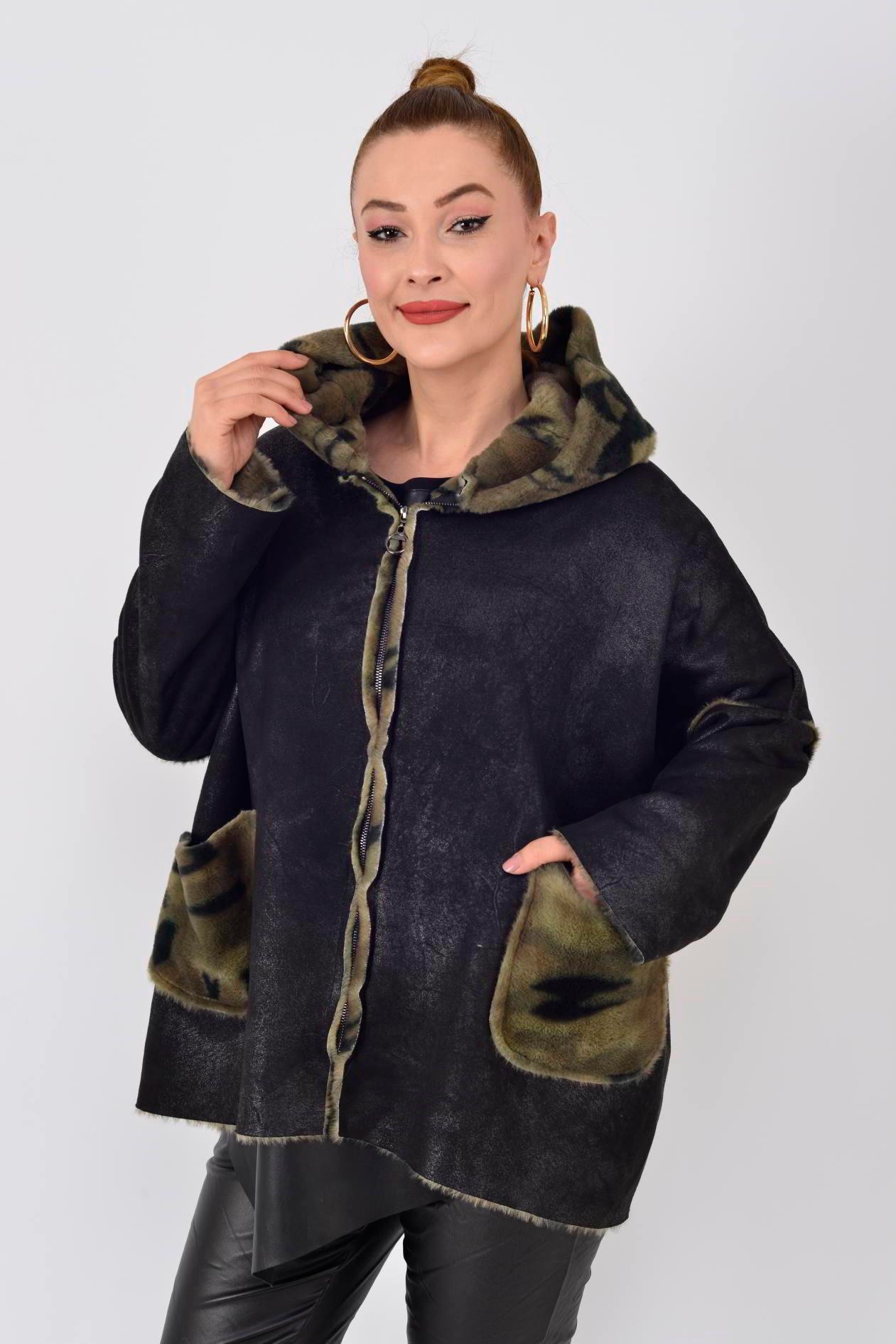 KAMUFLAJ DETAYLI NUBUK KABAN