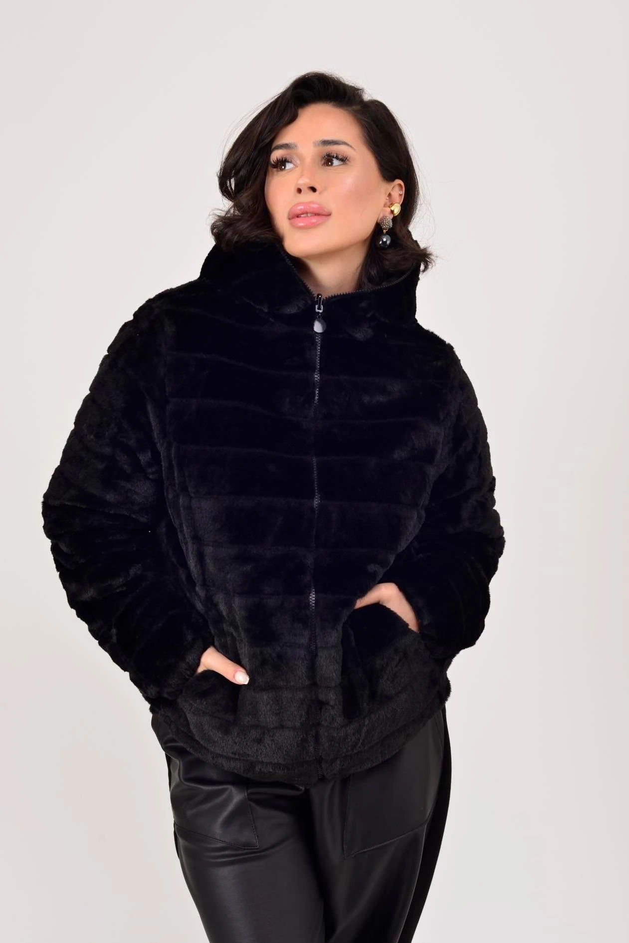 KÜRK DETAYLI ÇİFT TARAFLI MONT