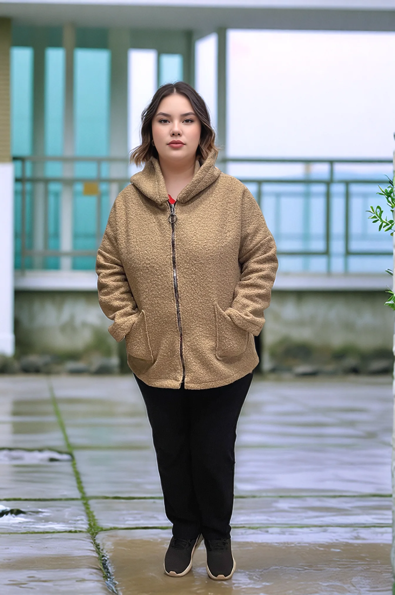 YÜN BUKLET CEKET - BEJ