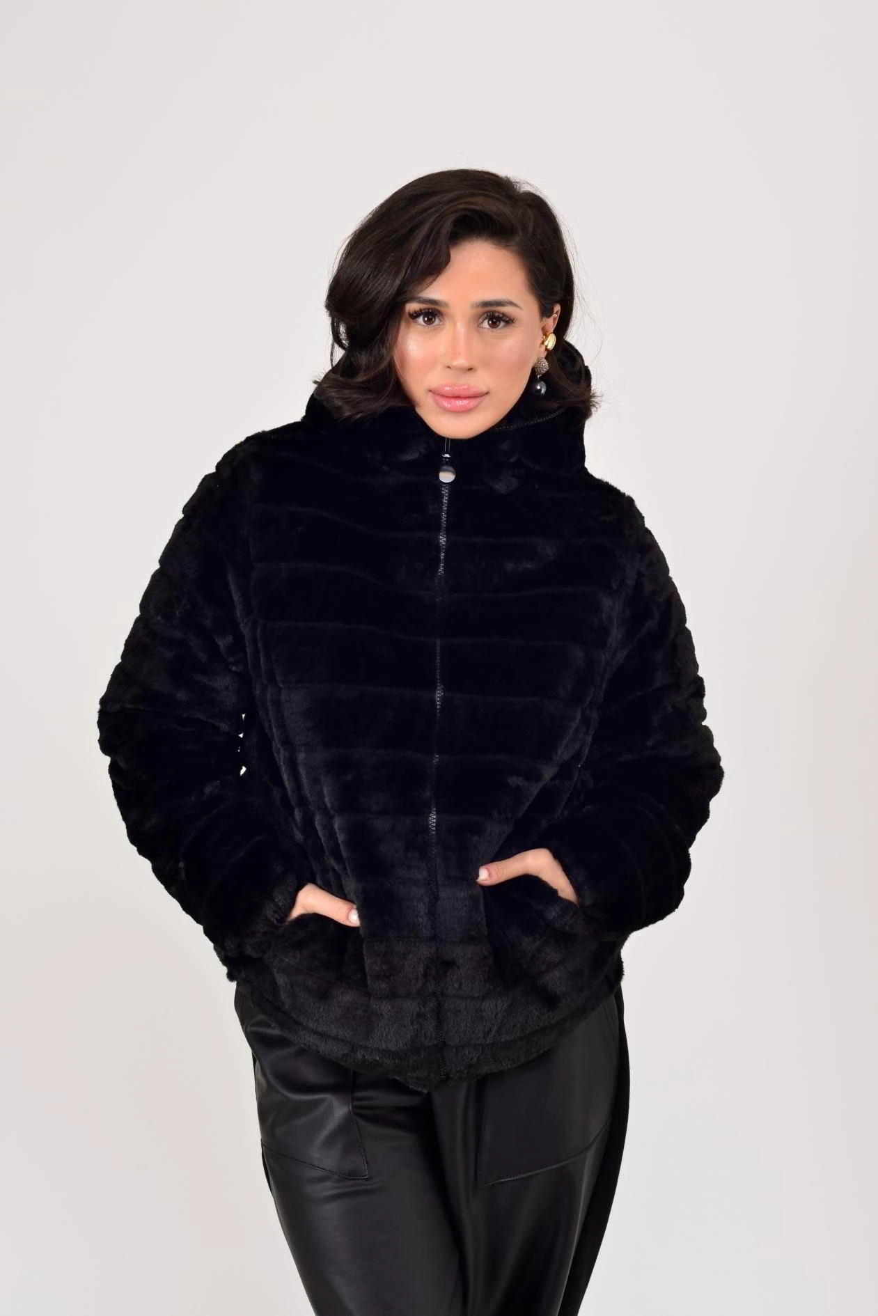 KÜRK DETAYLI ÇİFT TARAFLI MONT