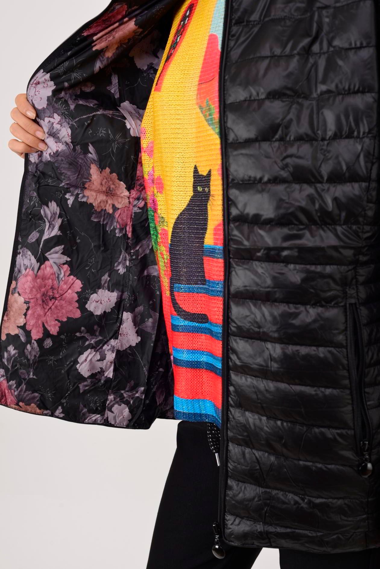 ASTARI ÇİÇEK DESENLİ KAPİTONE MONT