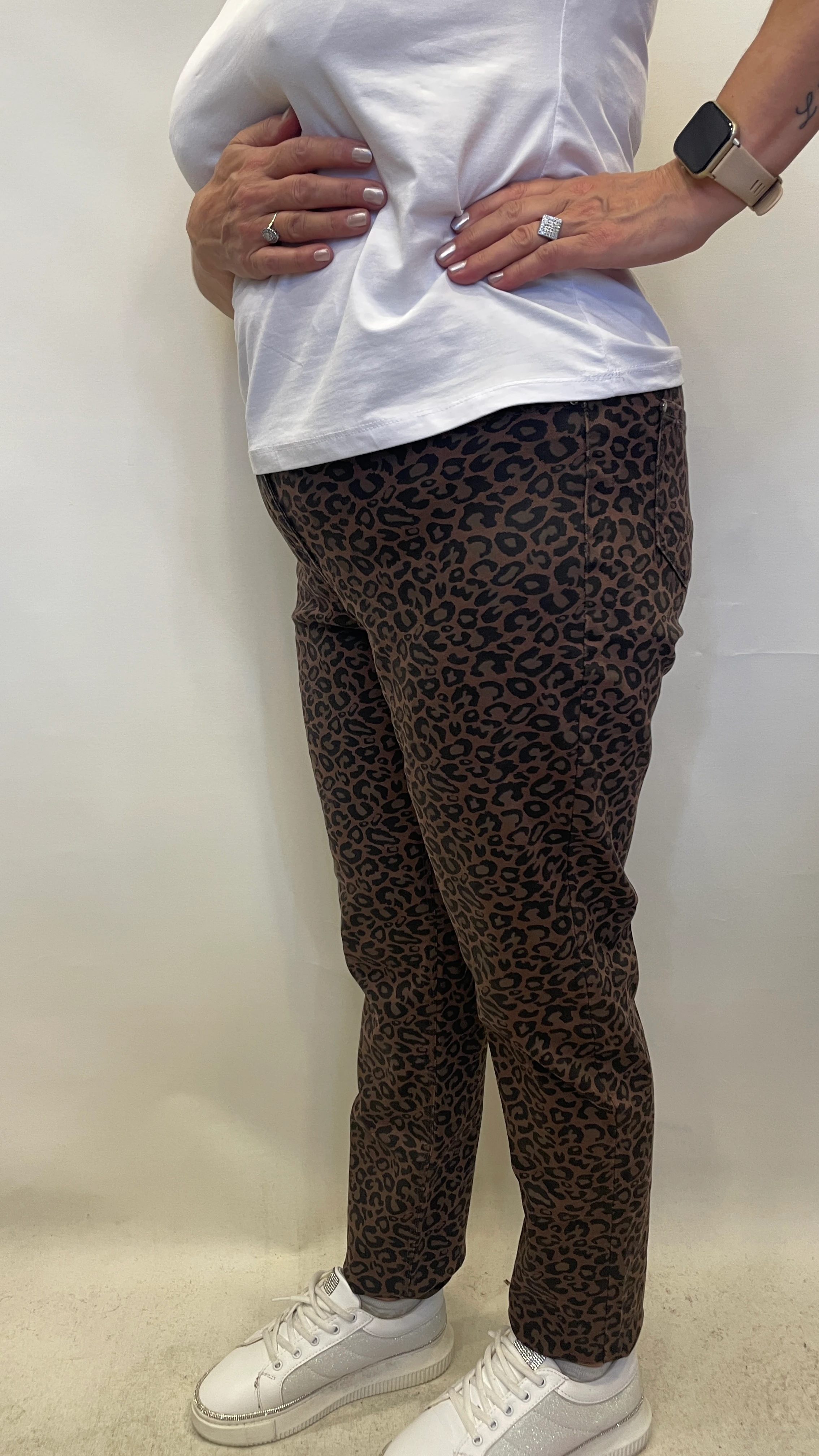 BÜYÜK BEDEN LEOPAR DESENLİ PANTOLON