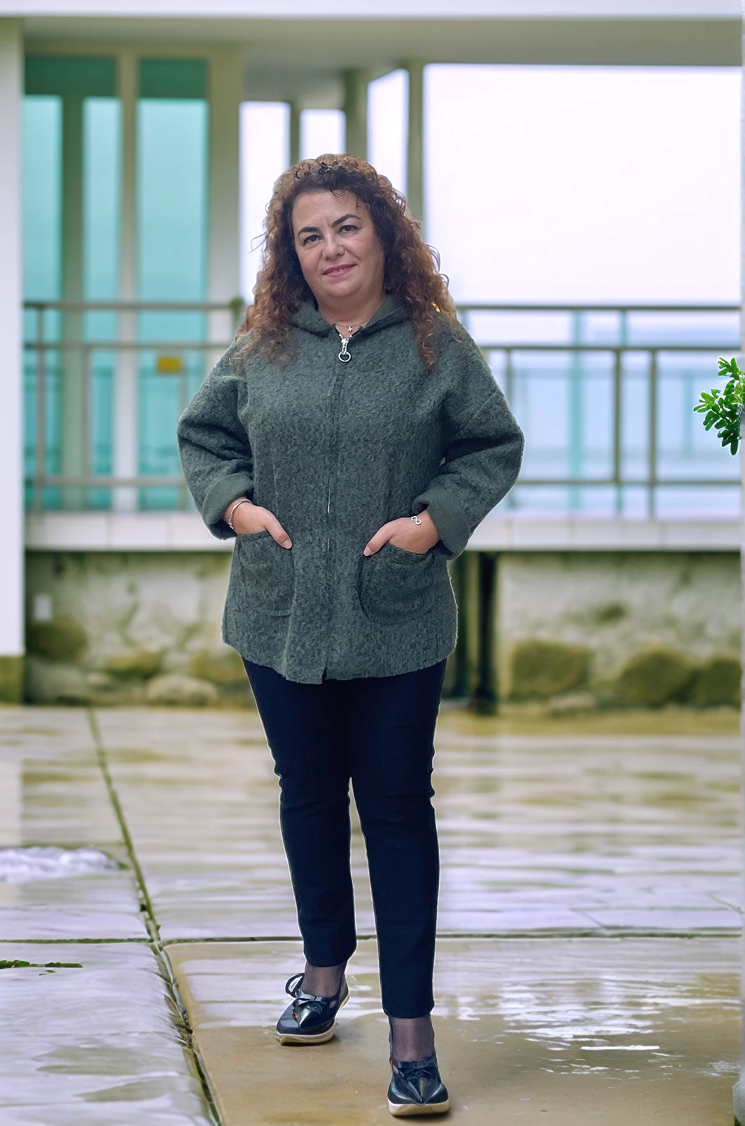 Tüylü Fermuarlı Ceket