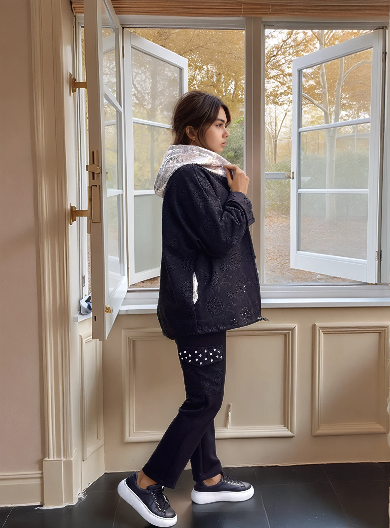 Zımba Taş Detaylı Fisto Cepli Modal Pantolon