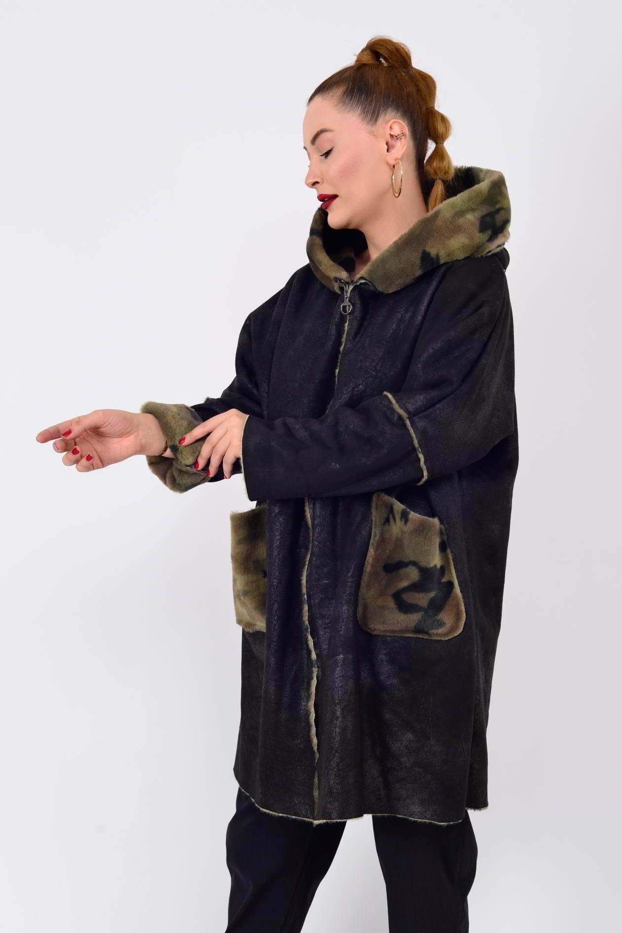 KAMUFLAJ DETAYLI NUBUK KABAN