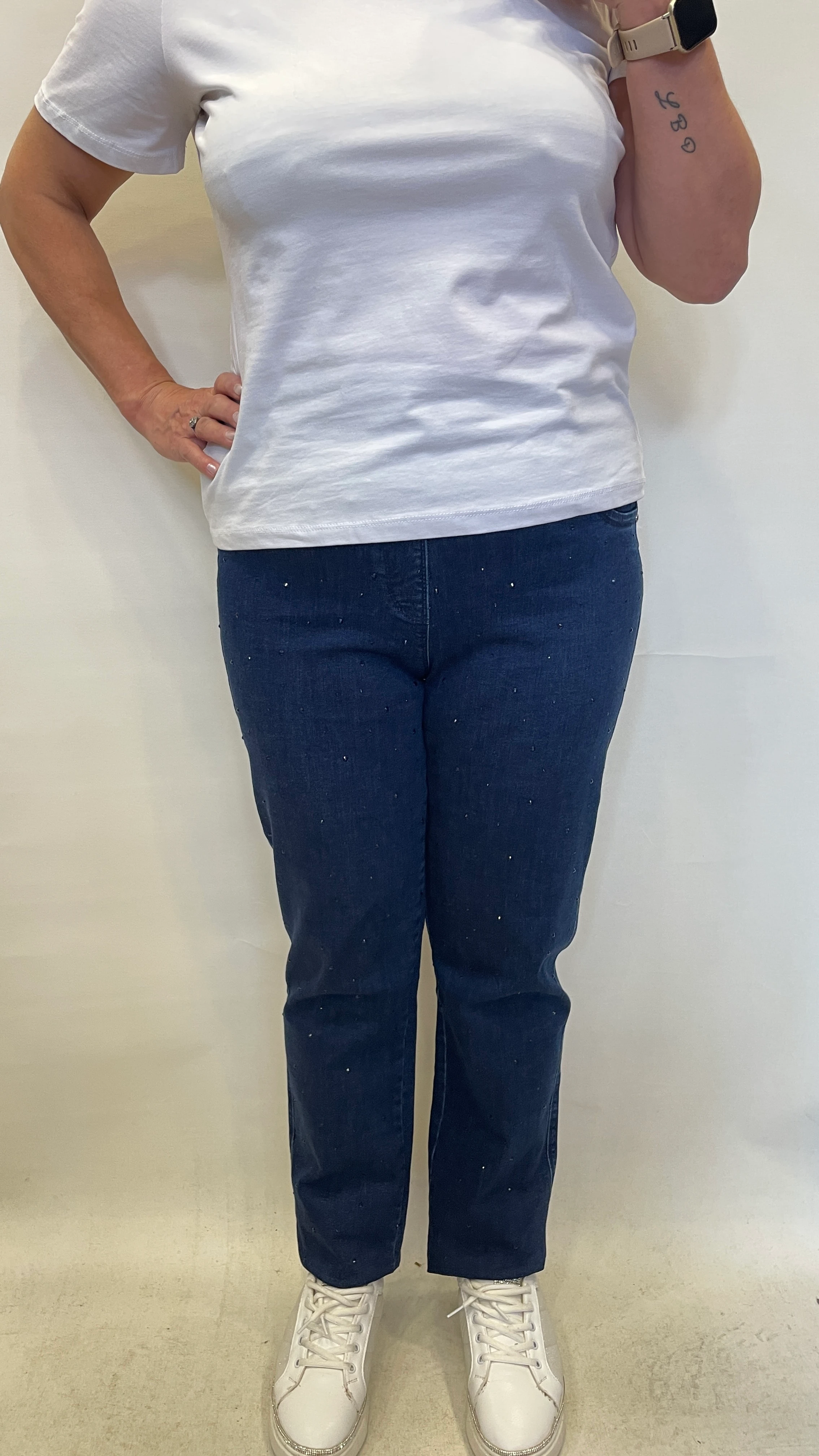 BÜYÜK BEDEN BELİ LASTİKLİ KOT PANTOLON - MAVİ