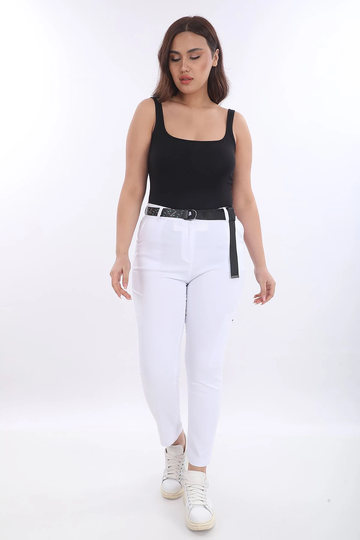 BÜYÜK BEDEN PAMUKLU YÜKSEK BEL PANTOLON