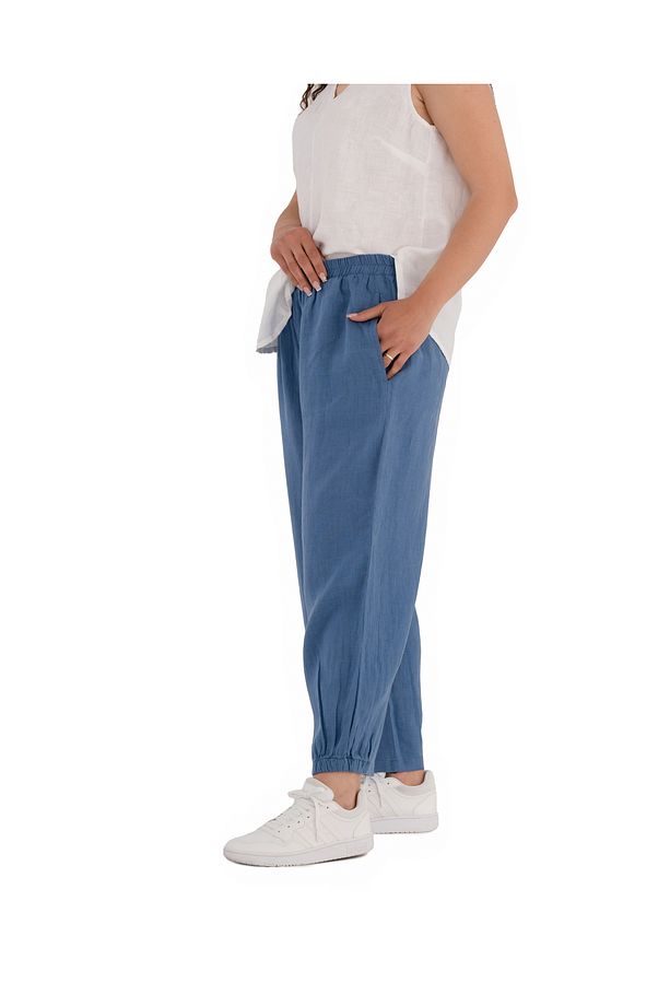 %100 NATURAL Keten Lastik Paçalı Yoga Pantolon