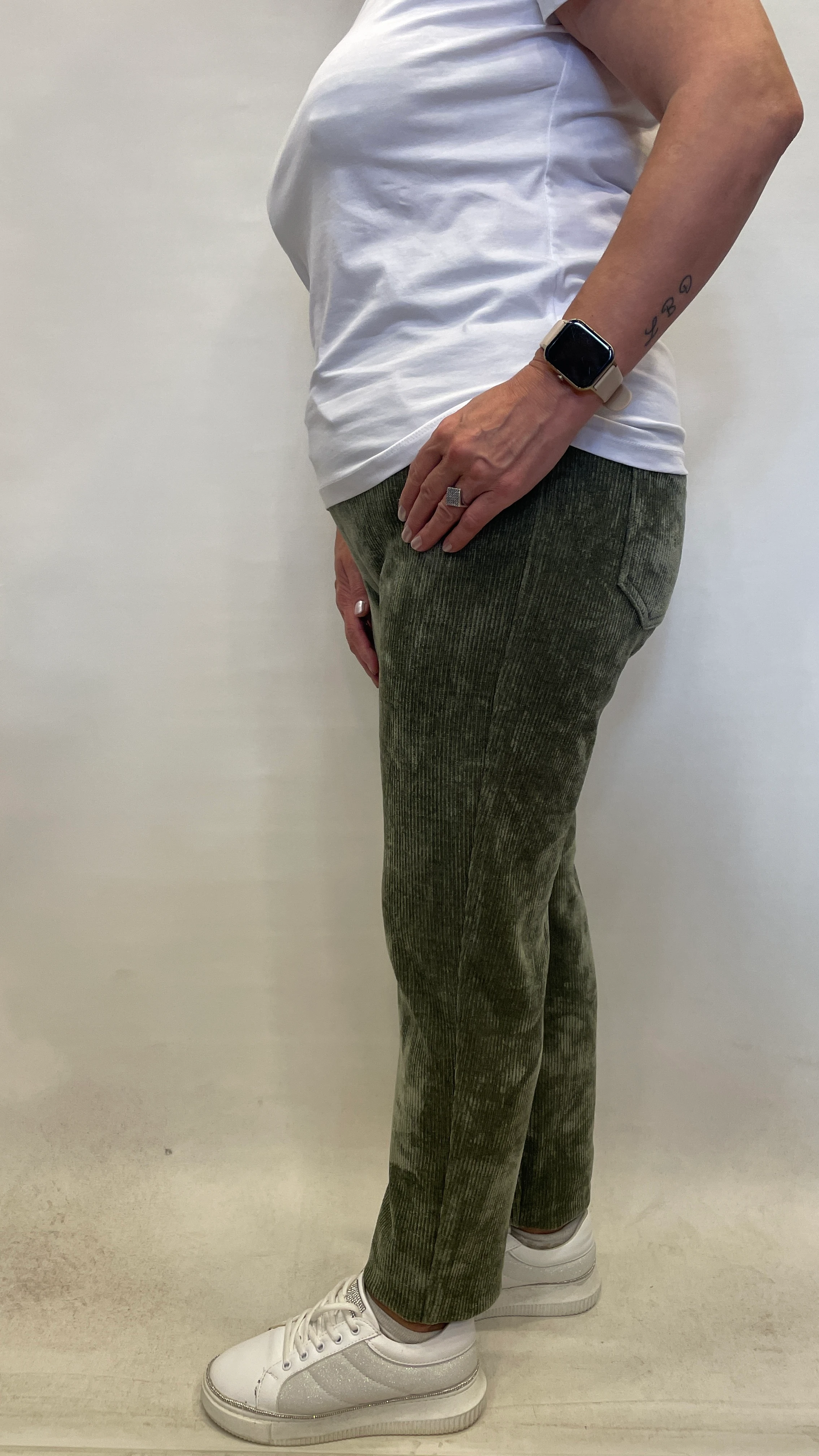 BÜYÜK BEDEN BELİ LASTİKLİ KADİFE PANTOLON