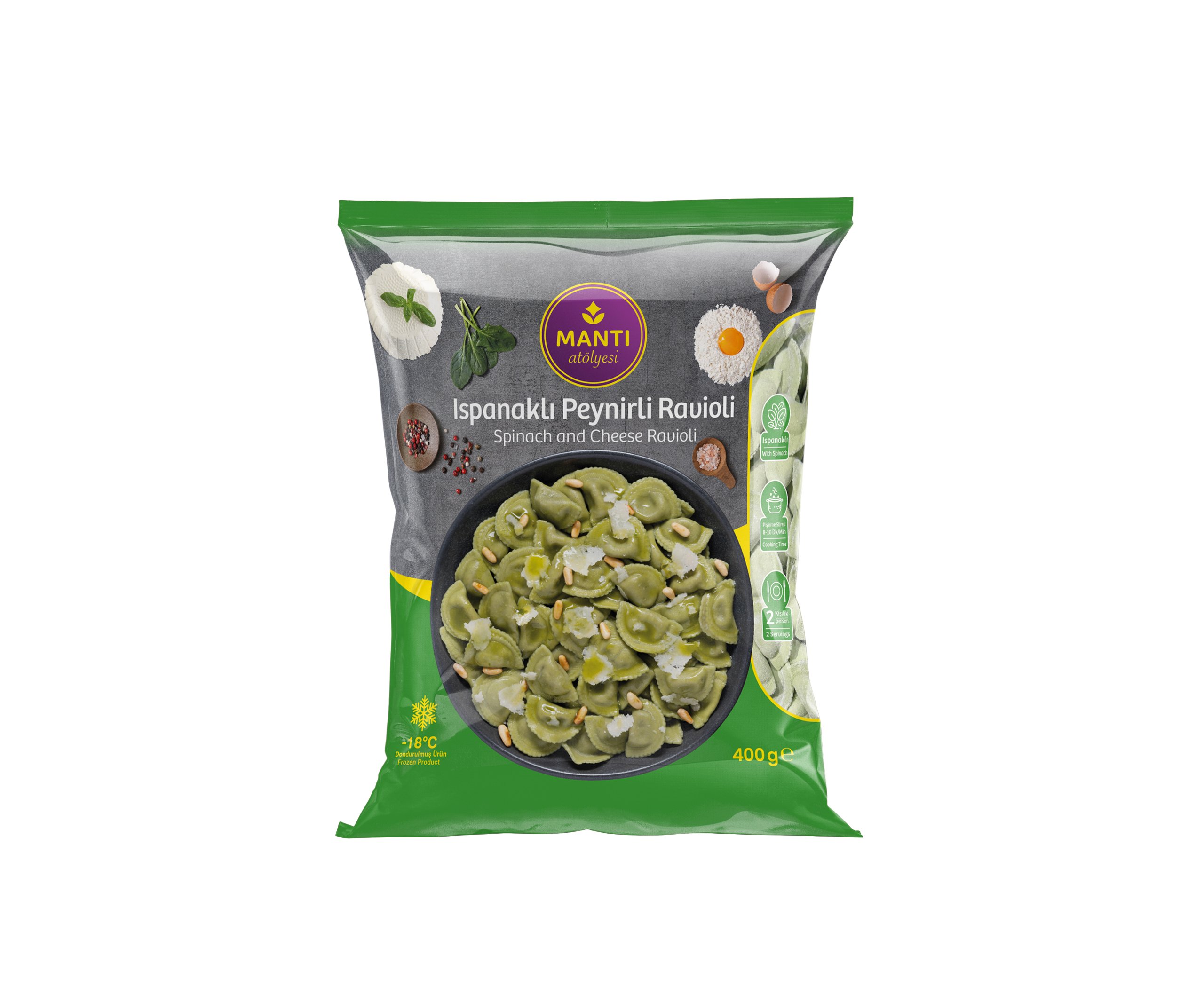 Ispanaklı Peynirli Ravioli
