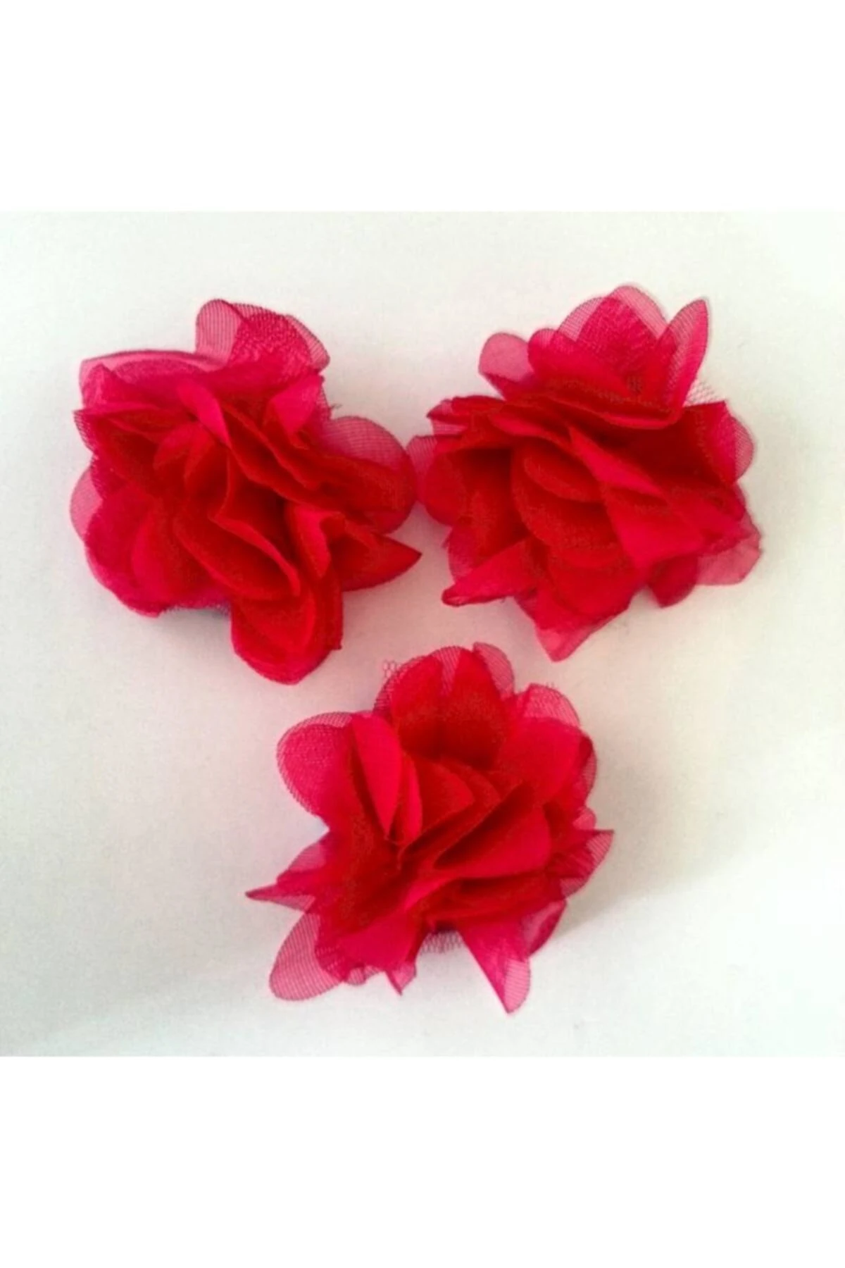 Kırmızı Lazer Gül 9m Lazer Kesim Gül Süsleme Paketleme 120 Adet Organze Kumaş Yapay Çiçekler