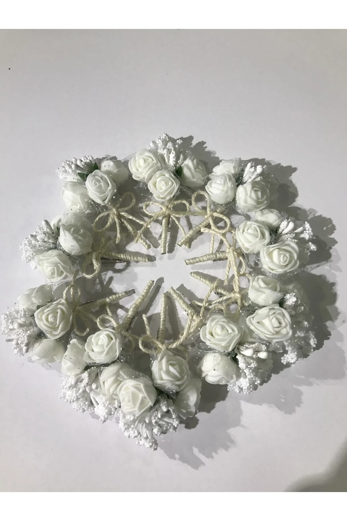 10 Adet Lateks Cipso Yaka Çiçeği | Damat ve Sağdıç Yaka İğnesi