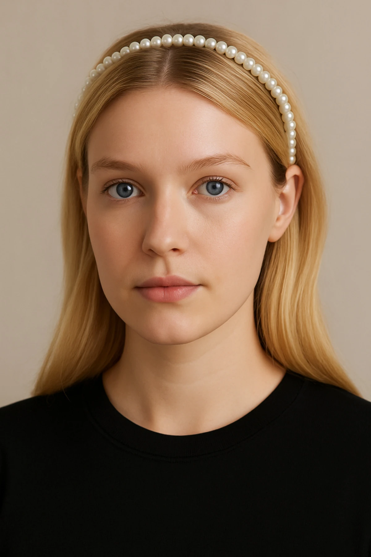 Beyaz İnci Detaylı Zarif Taç – Davet ve Günlük Kullanım İçin Şık Taç