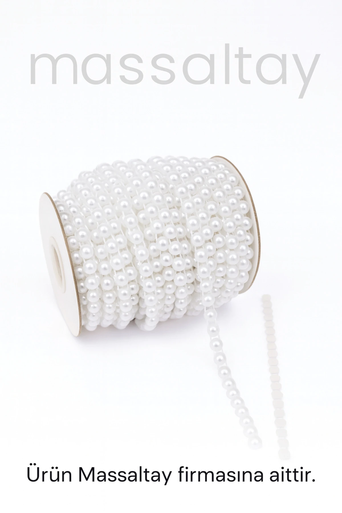 1 Metre Beyaz Sıralı Kesik İnci Boncuk (4 mm) – Çeyiz, Bohça ve Süsleme Malzemesi