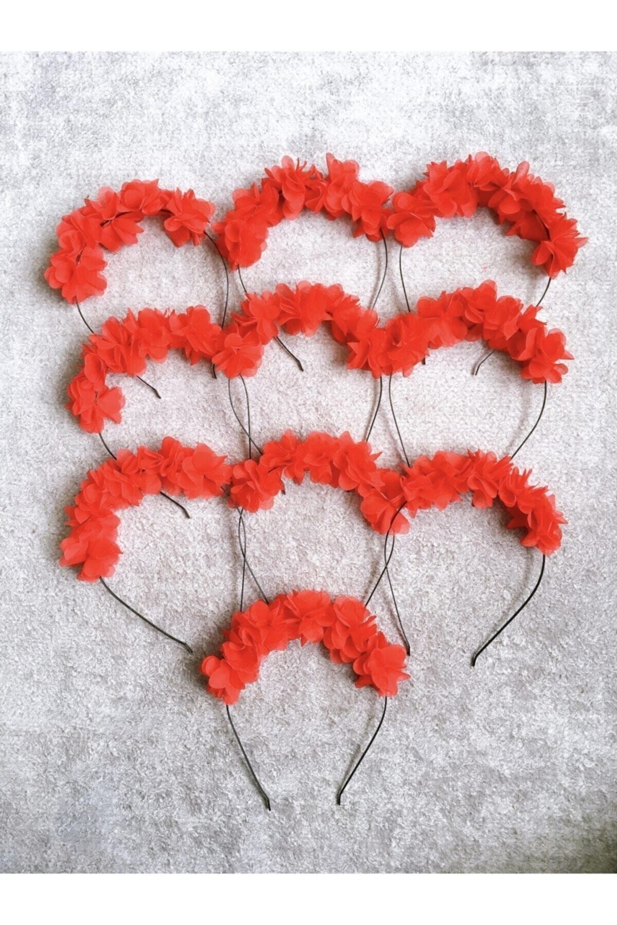 Kına Düğün Tacı Kına Gecesi Çiçekli Taç Nedime Tacı 10’lu Kırmızı – Taç – Taç – Taç