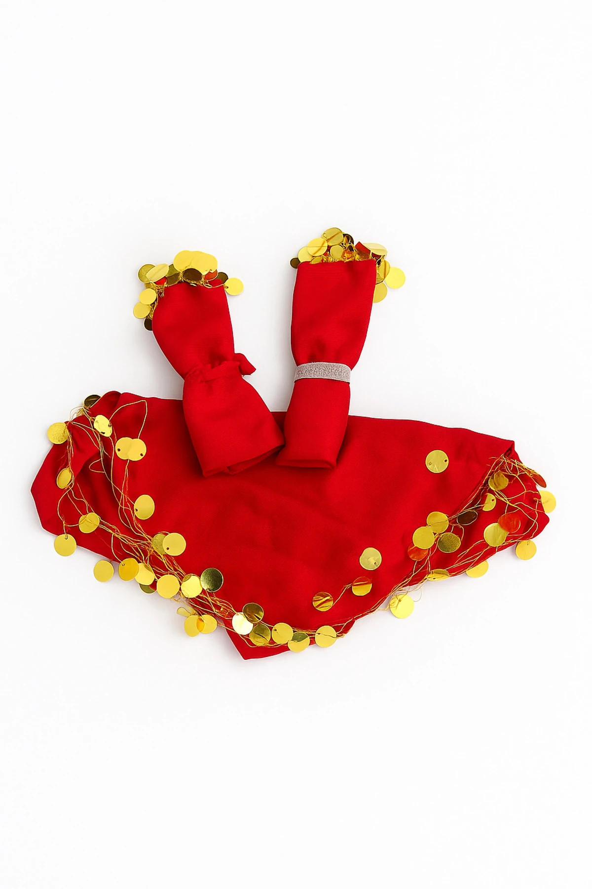 Kırmızı 10 Adet Renkli Şifon Halay Mendili – Kına Gecesi ve Düğün Eğlenceleri İçin Kına Malzemesi