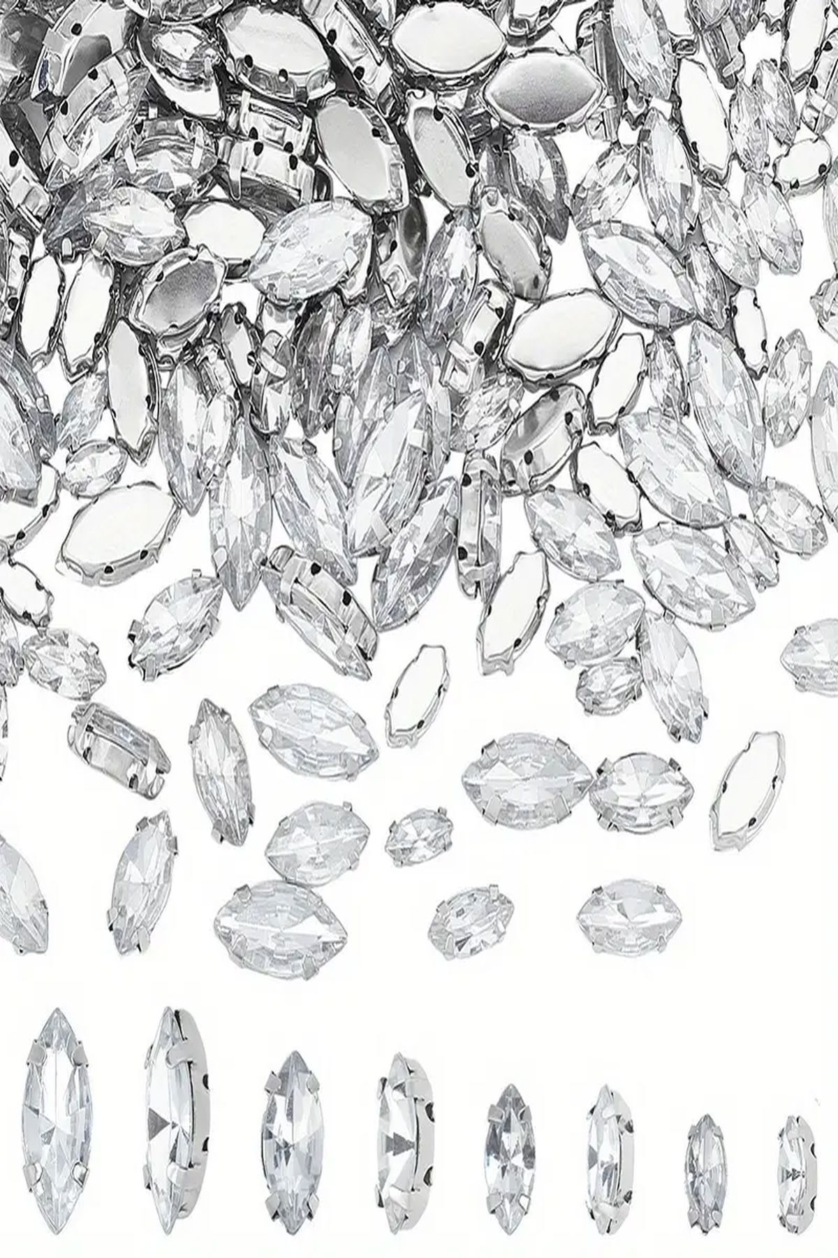 Kristal Dikme Taş Seti – 40 Adet, Yüksek Kalite Parlak Taşlar