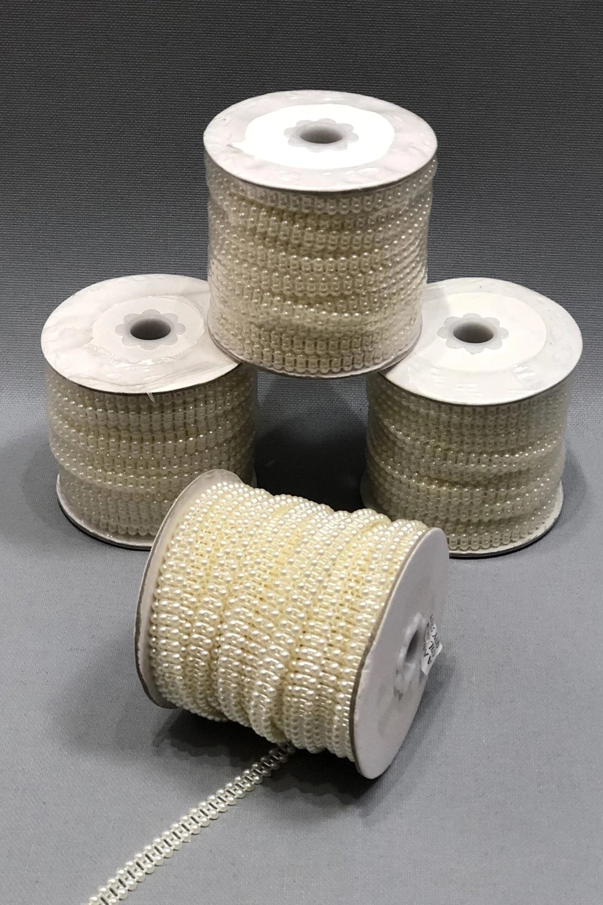 Krem Çift Sıra Kesik Inci 4 Mm 1 Metre – Boncuk