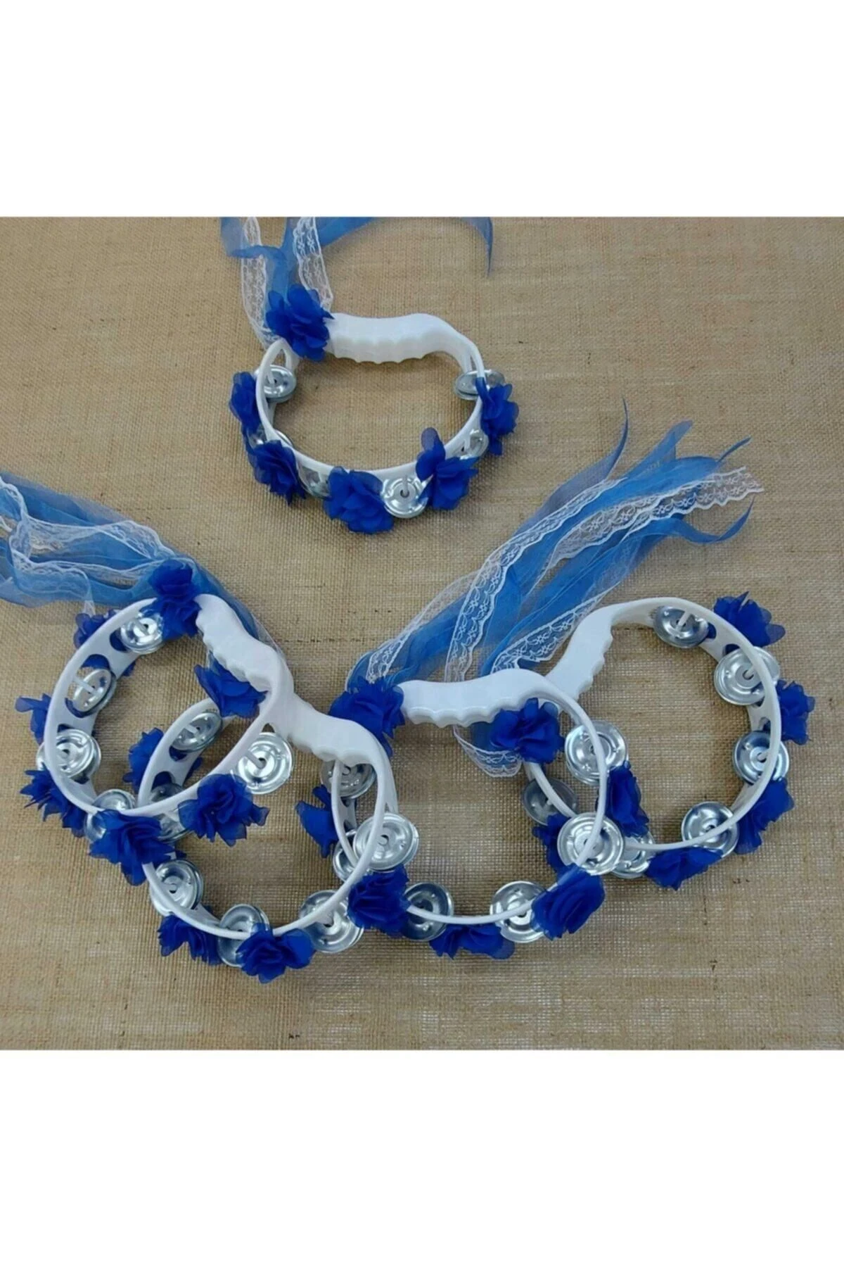 Saks Mavisi Süslü Kına Tefi 10 Adet | Kına Eğlence Aksesuarı