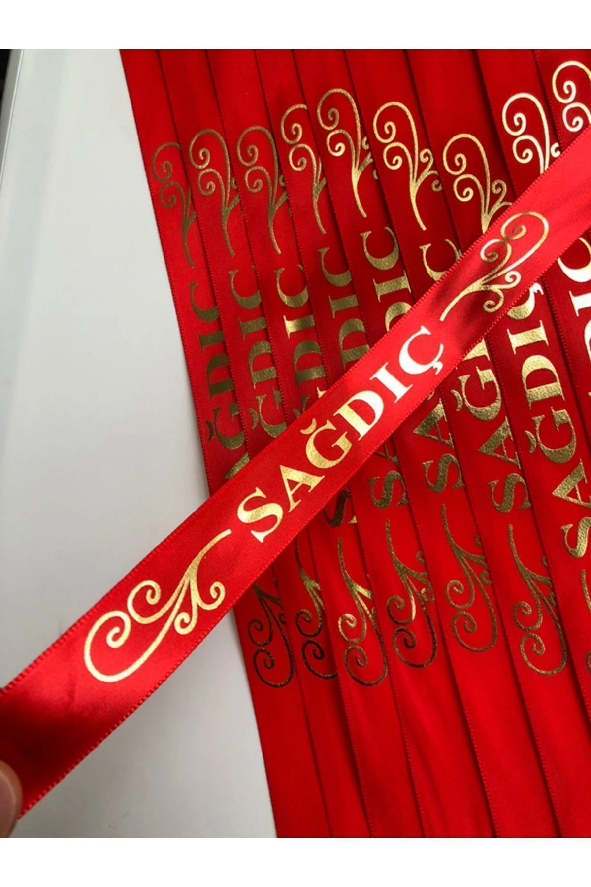 Kırmızı Sağdıç Kurdelesi 10 Adet | Kına Gecesi ve Düğün Malzemeleri