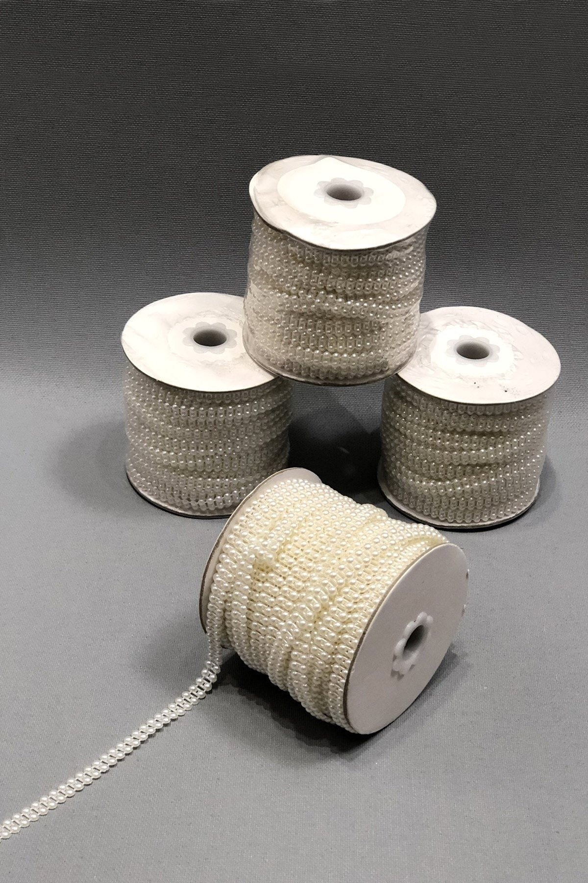 Çift Sıra Krem Kesik Inci 4 Mm 1 Metre – Boncuk