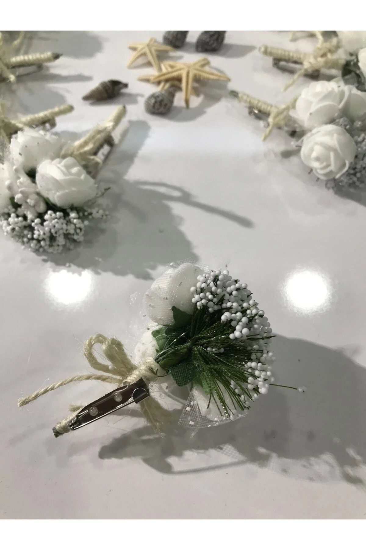 10 Adet Lateks Cipso Yaka Çiçeği | Damat ve Sağdıç Yaka İğnesi