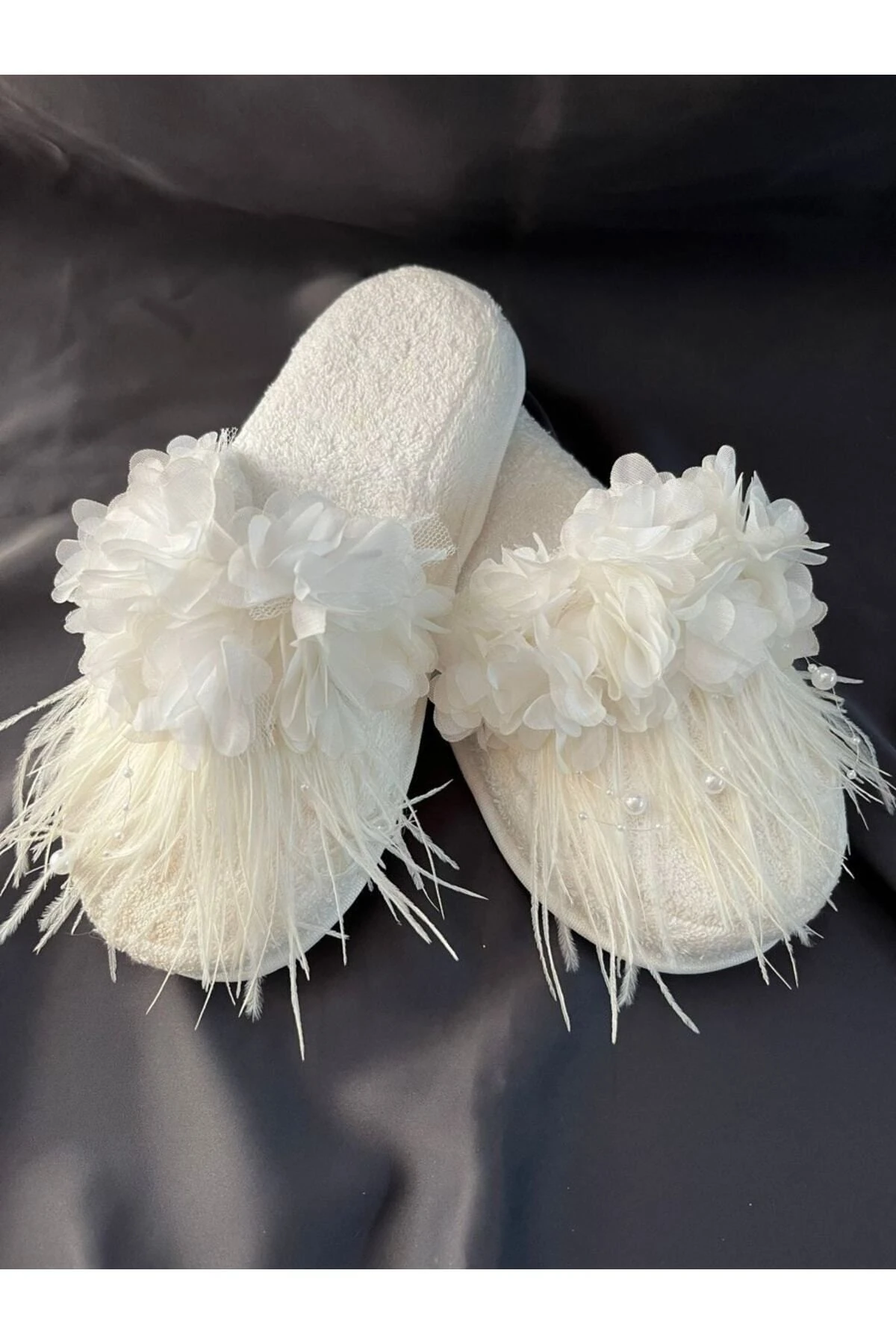 Tüylü Çiçekli Gelin Terliği, Terlik – Terlik – Terlik – Terlik