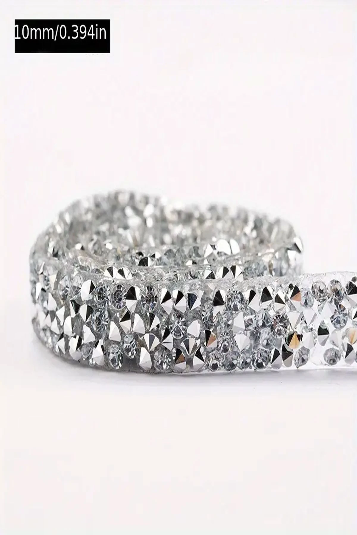 1 Metre Ütüyle Yapışan Gümüş Taşlı Şerit | Kolay Uygulama ve Şık Sonuç