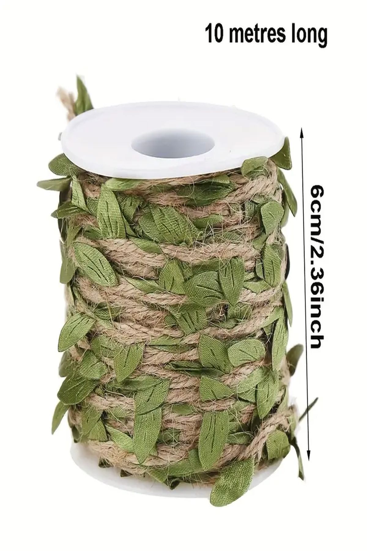 Hasır Yapraklı Jüt İp 10 Metre | Doğal Dekoratif Süsleme Malzemesi