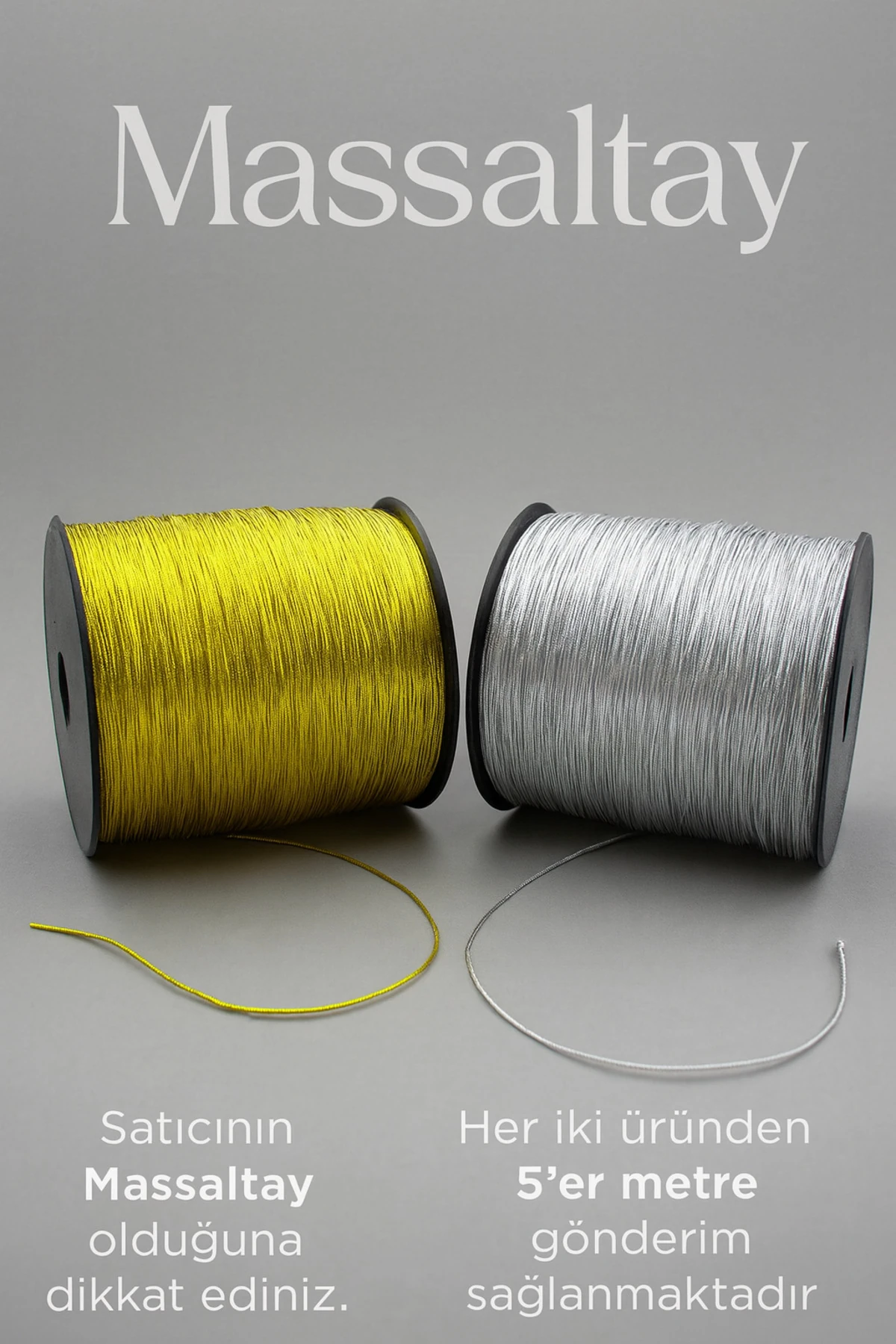 Simli Monofil İp Gümüş ve Gold 5’er Metre Süsleme Malzemesi El İşi Aksesuarı