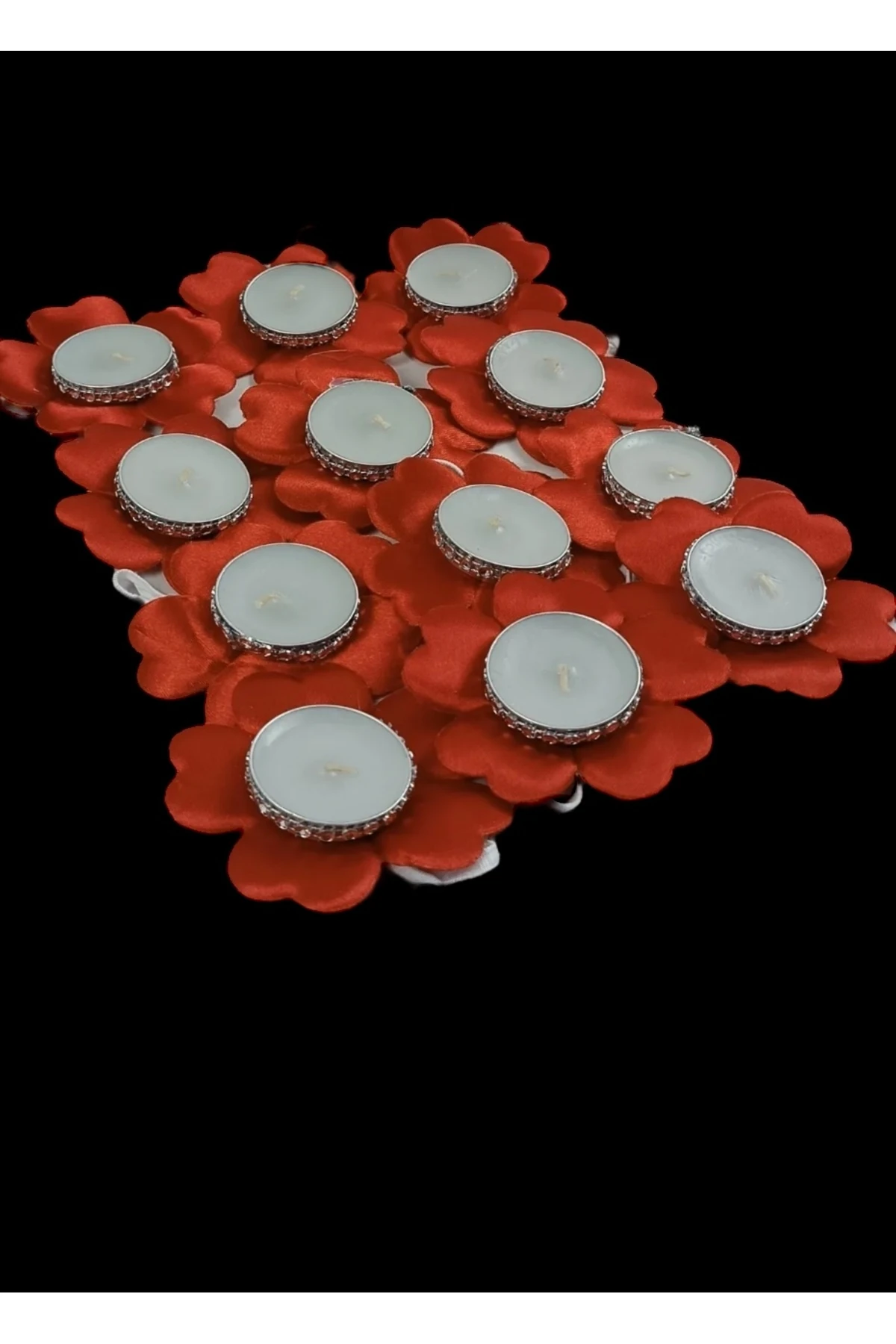 12’li Kırmızı El Mumu Seti | Kına Gecesi ve Özel Günler İçin