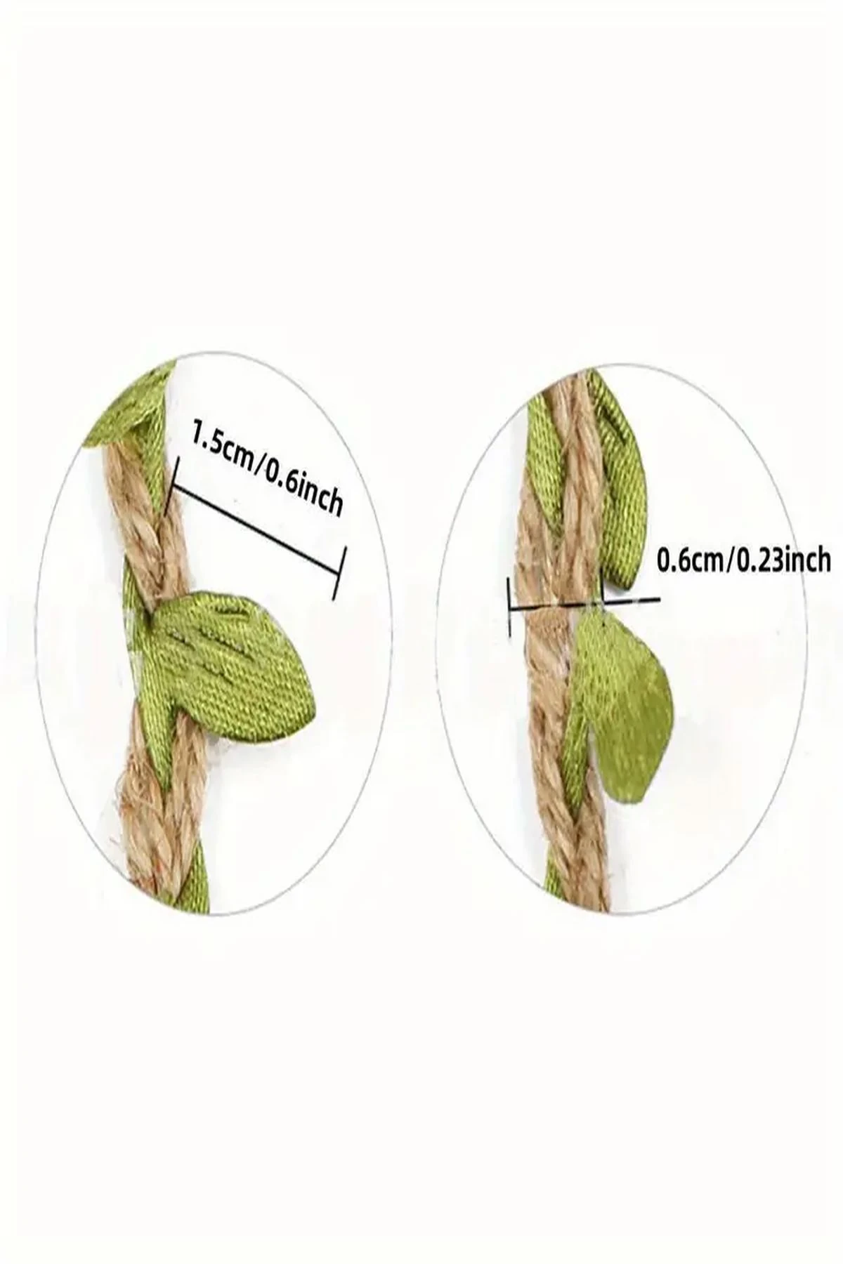 5 Metre Jüt Yapraklı Hasır İp | Şık ve Doğal Dekorasyon Malzemesi