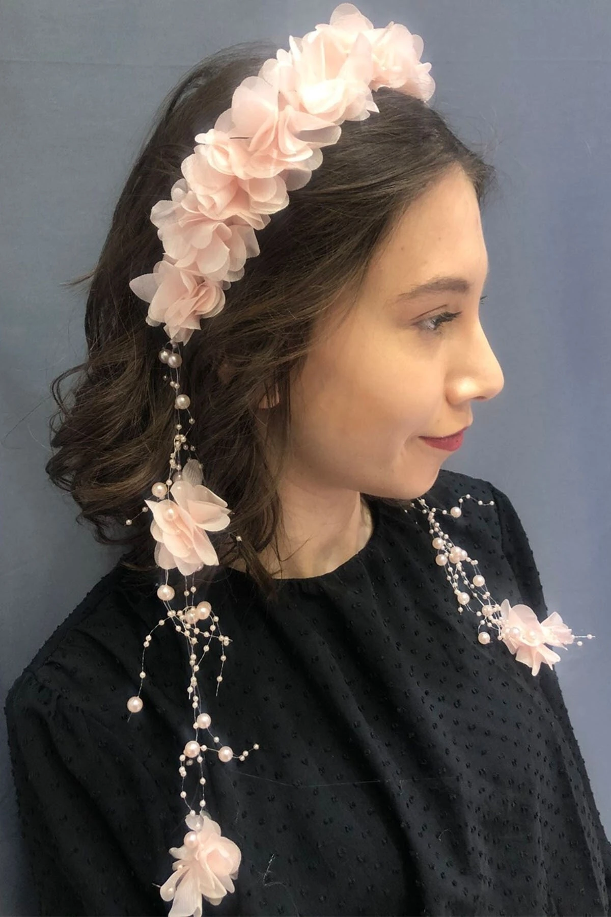 Kına Eğlence Tacı Somon Lazer Çiçekli Taç – Taç – Taç – Taç