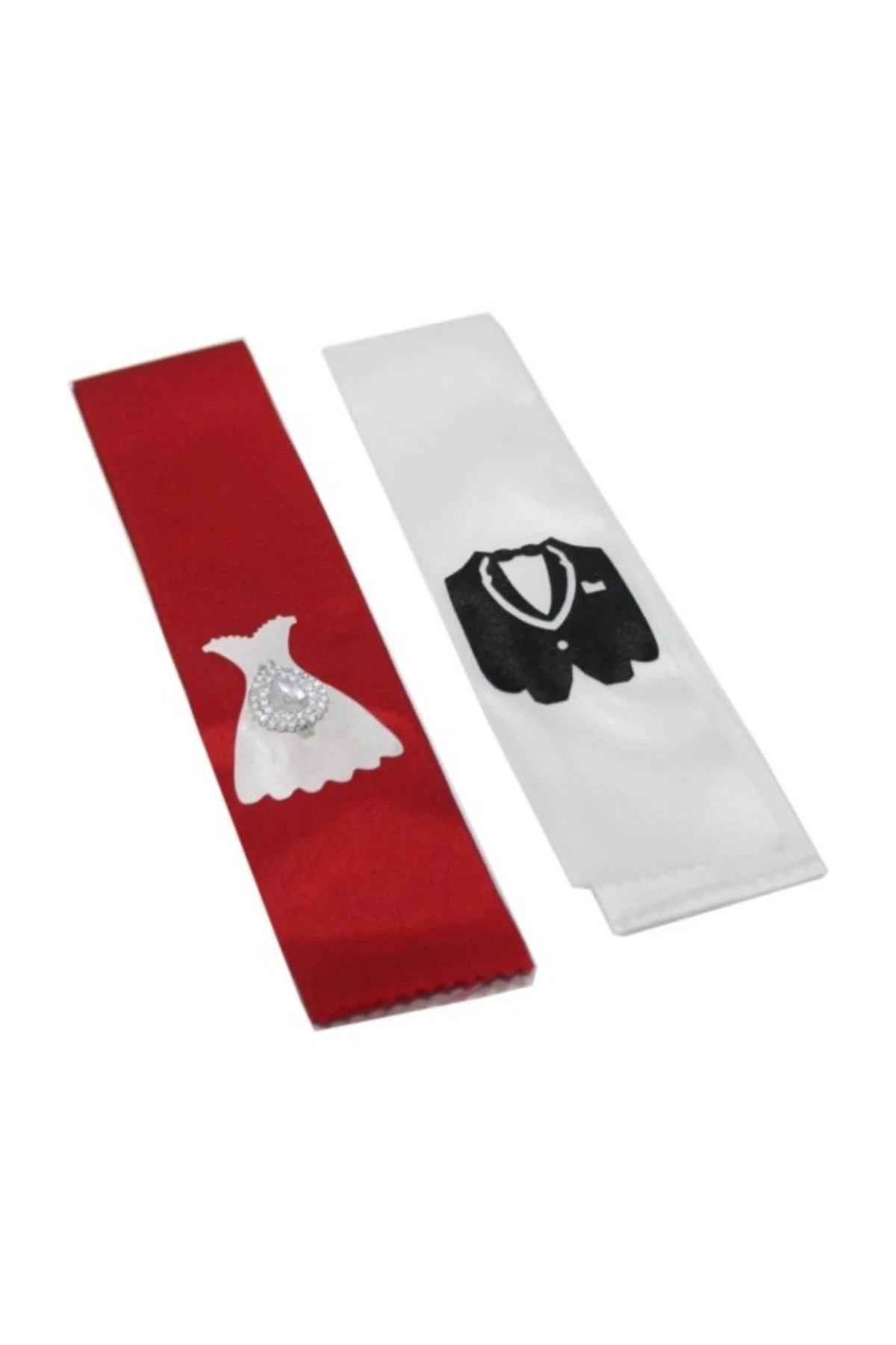 Kırmızı Beyaz Gelin Damat Takı Kurdelası 2 Metre | Hediyelik Süs