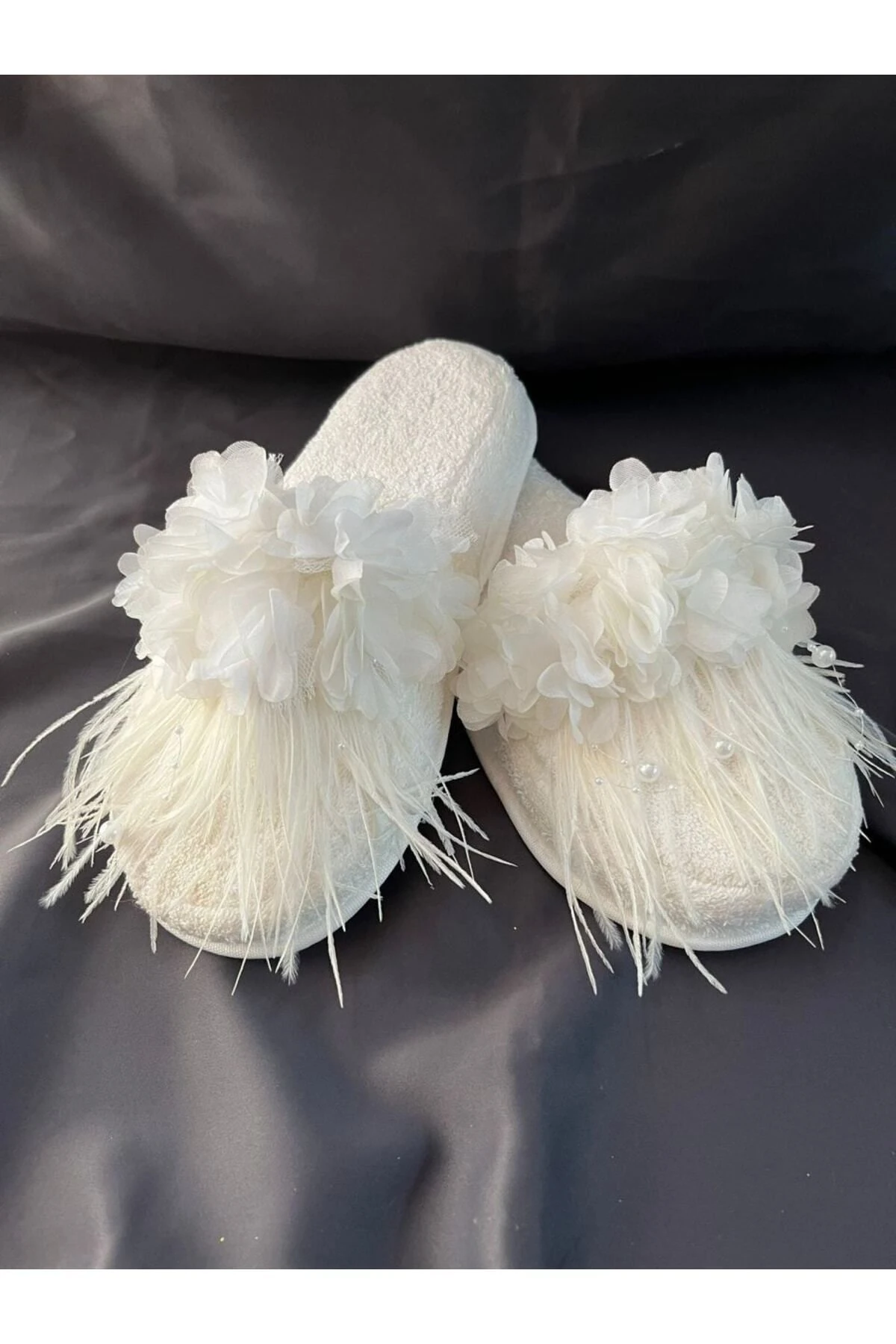 Tüylü Çiçekli Gelin Terliği, Terlik – Terlik – Terlik – Terlik