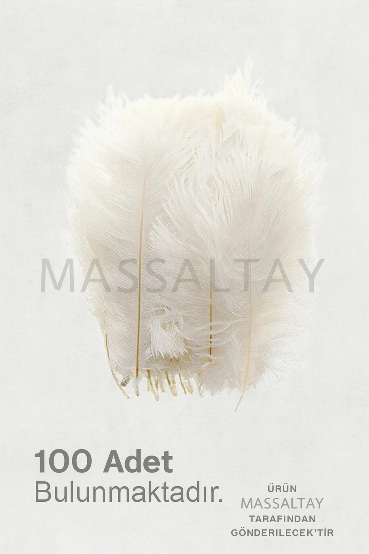 100 Adet Beyaz Kuş Tüyü | Nikah Şekeri, Nişan Yelpazesi ve Süsleme Malzemesi