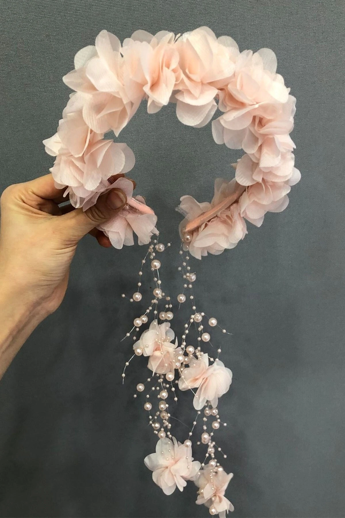 Kına Eğlence Tacı Somon Lazer Çiçekli Taç – Taç – Taç – Taç