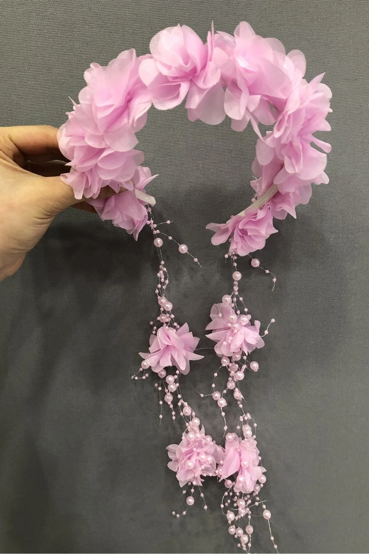 Kına Eğlence Tacı Pembe Lazer Çiçekli Taç – Taç – Taç – Taç