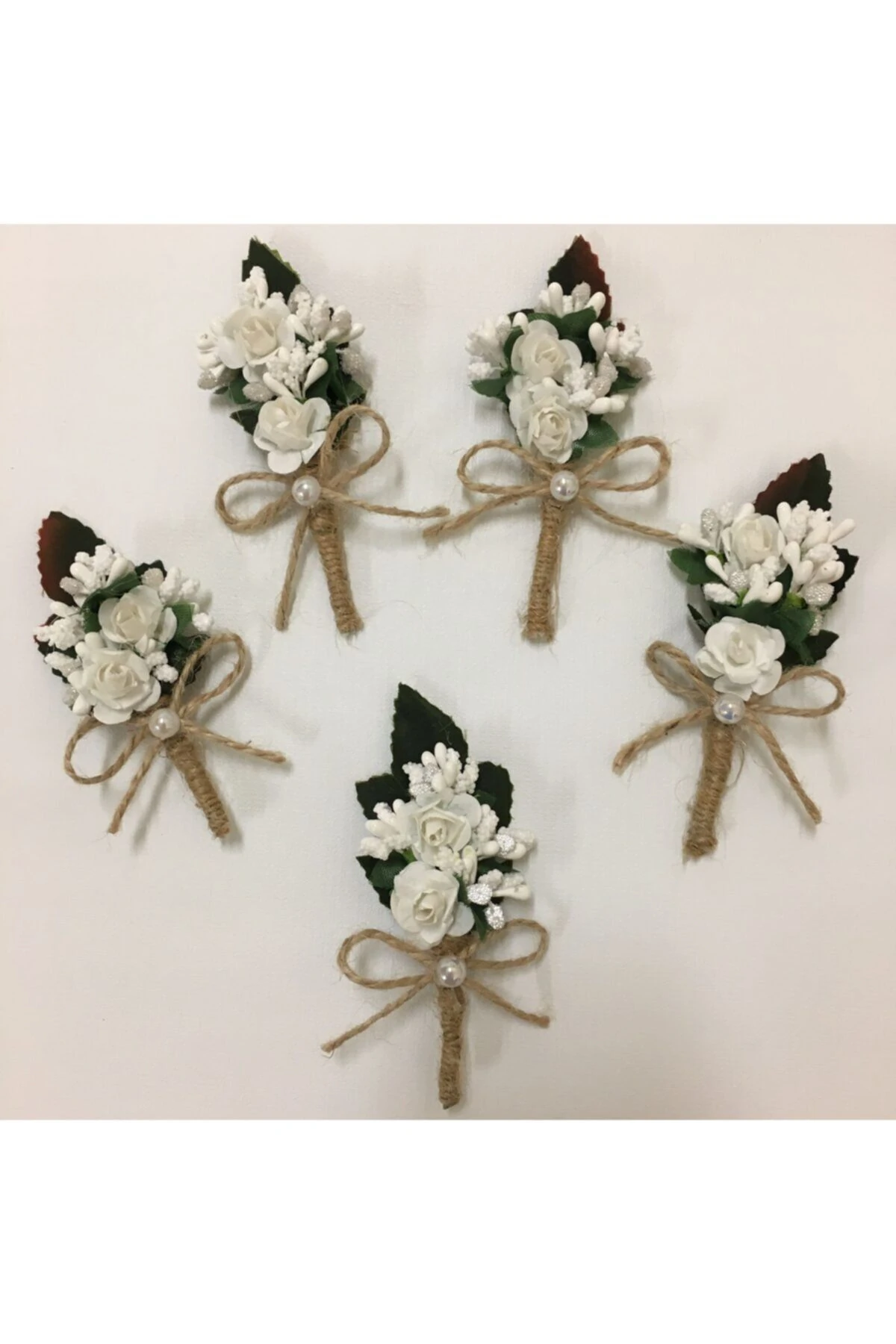 5 Adet Kağıt Güllü Sağdıç Yaka Çiçeği | Düğün ve Özel Gün Aksesuarı