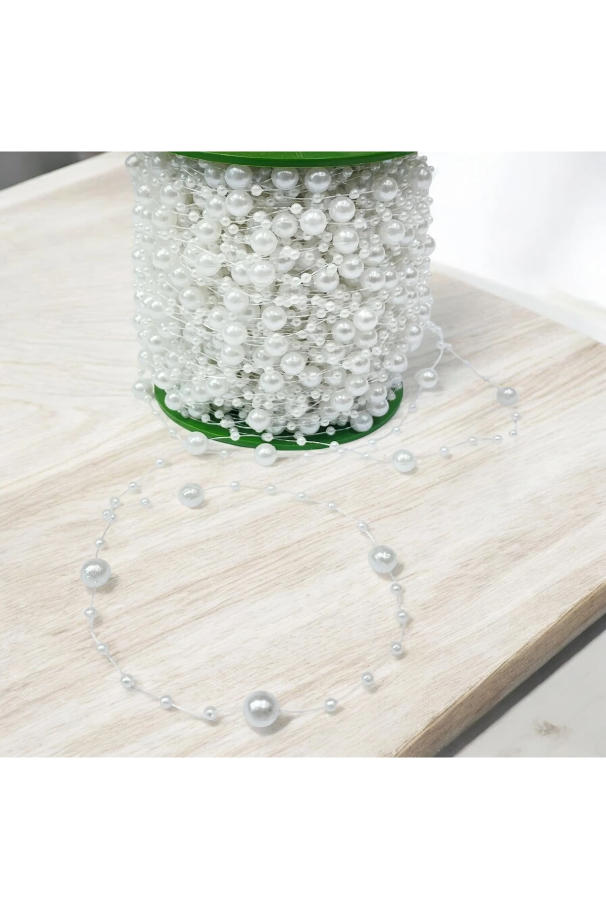 Beyaz Misinalı Şerit İnci 5 metre