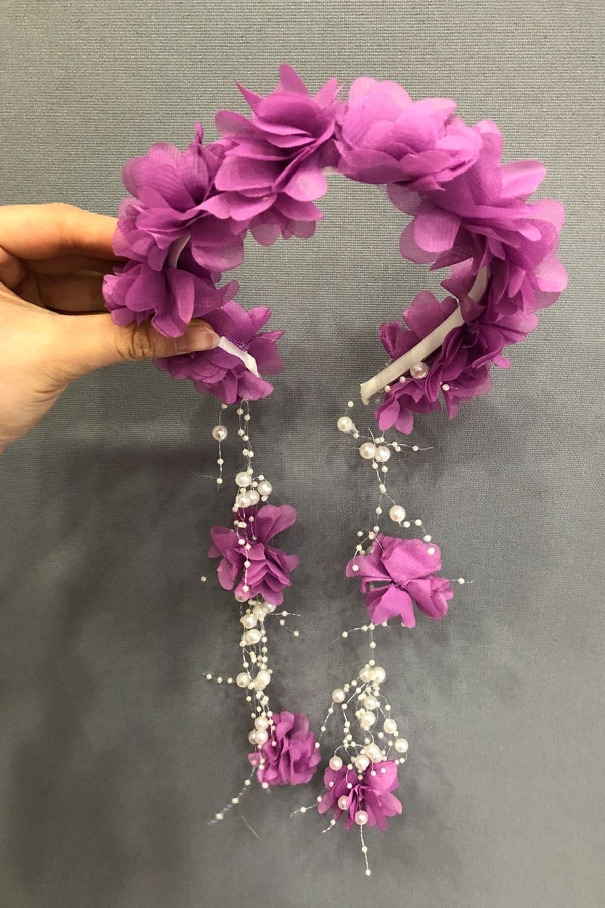 Kına Eğlence Tacı Lila Lazer Çiçekli Taç – Taç