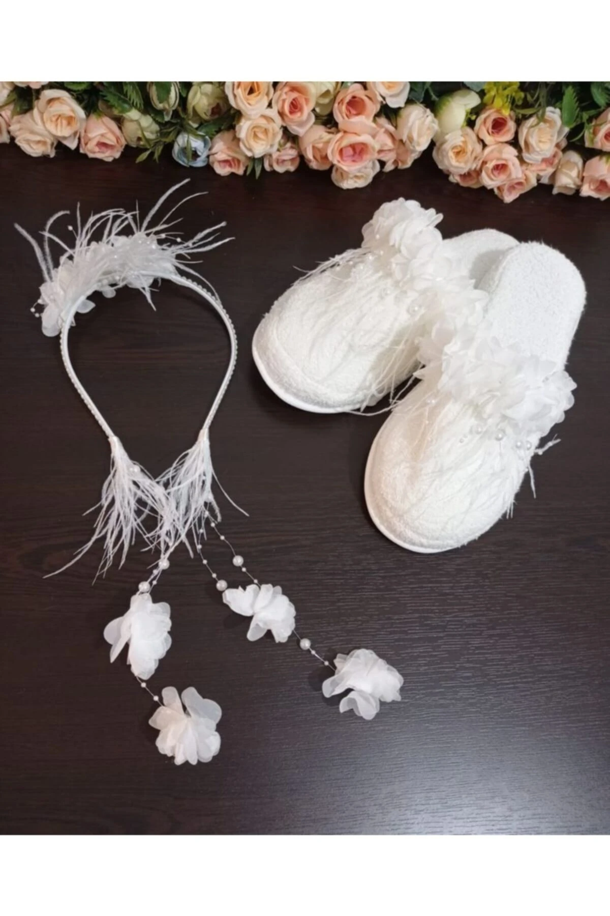 Lohusa Terlik Ve Taç Küpeli Model Beyaz – Lohusa Seti – Lohusa Seti – Lohusa Seti