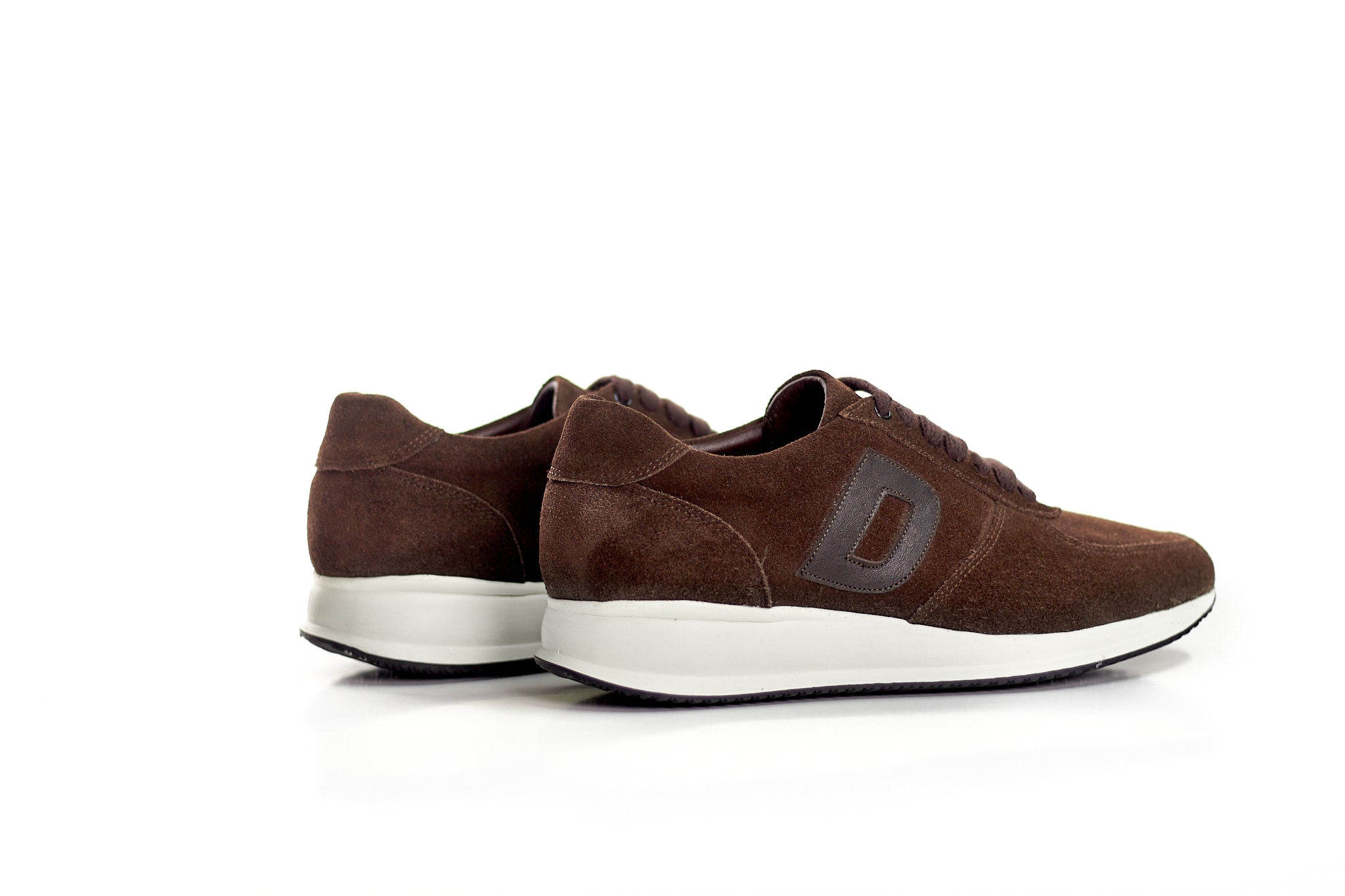 D desenli Hakiki Deri Erkek Sneaker 9910 - Kahve