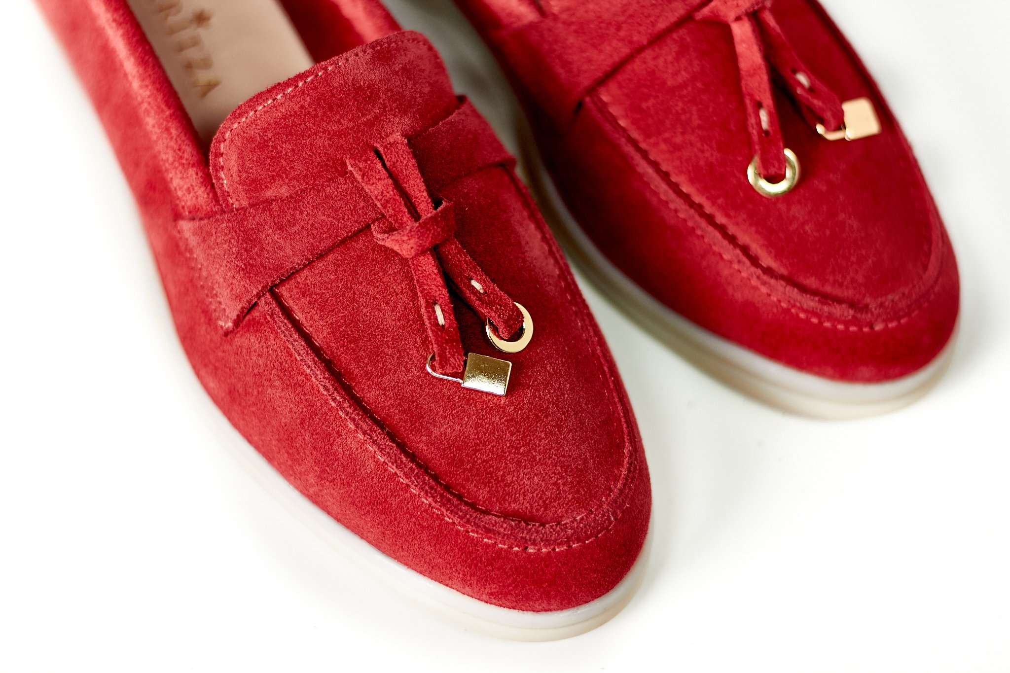 Toka Detaylı Bıyık Kadın Loafer Ayakkabı 9675 - Kırmızı