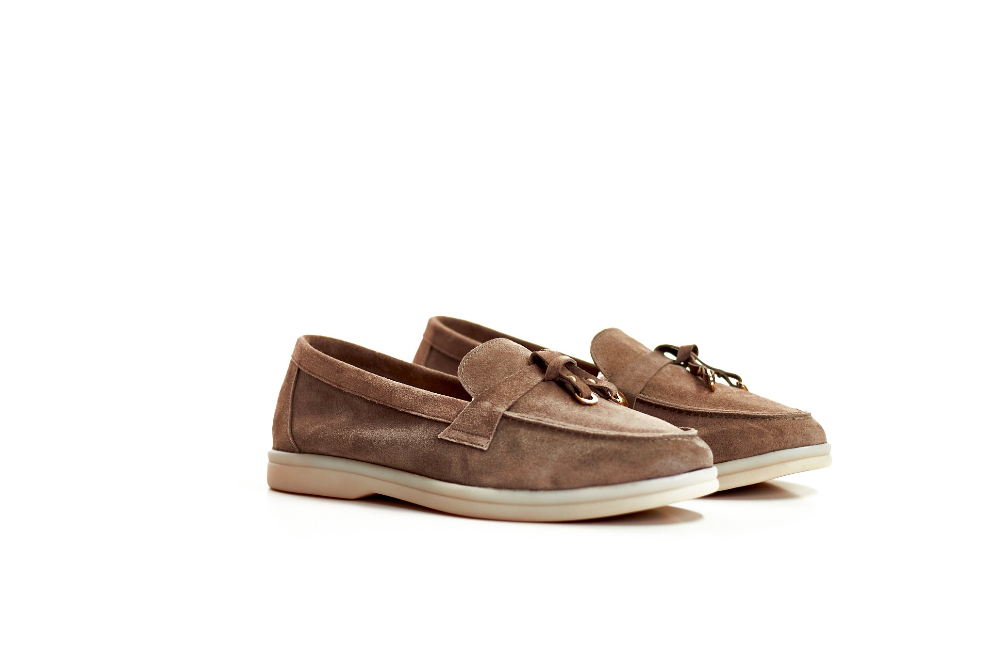 Toka Detaylı Bıyık Kadın Loafer Ayakkabı 9675 - Vizon