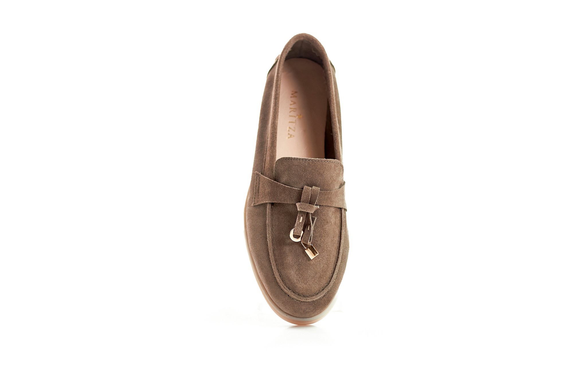 Toka Detaylı Bıyık Kadın Loafer Ayakkabı 9675 - Vizon