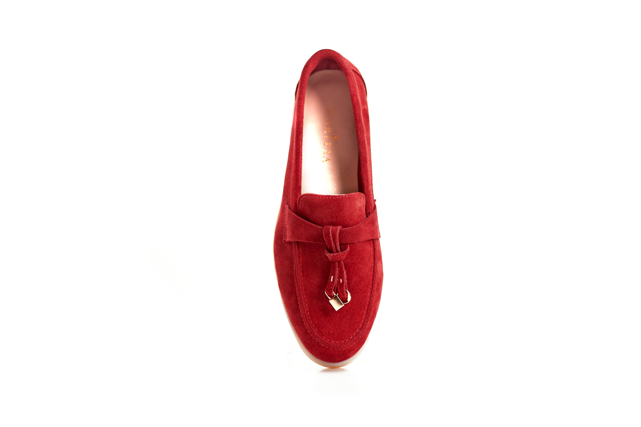 Toka Detaylı Bıyık Kadın Loafer Ayakkabı 9675 - Kırmızı