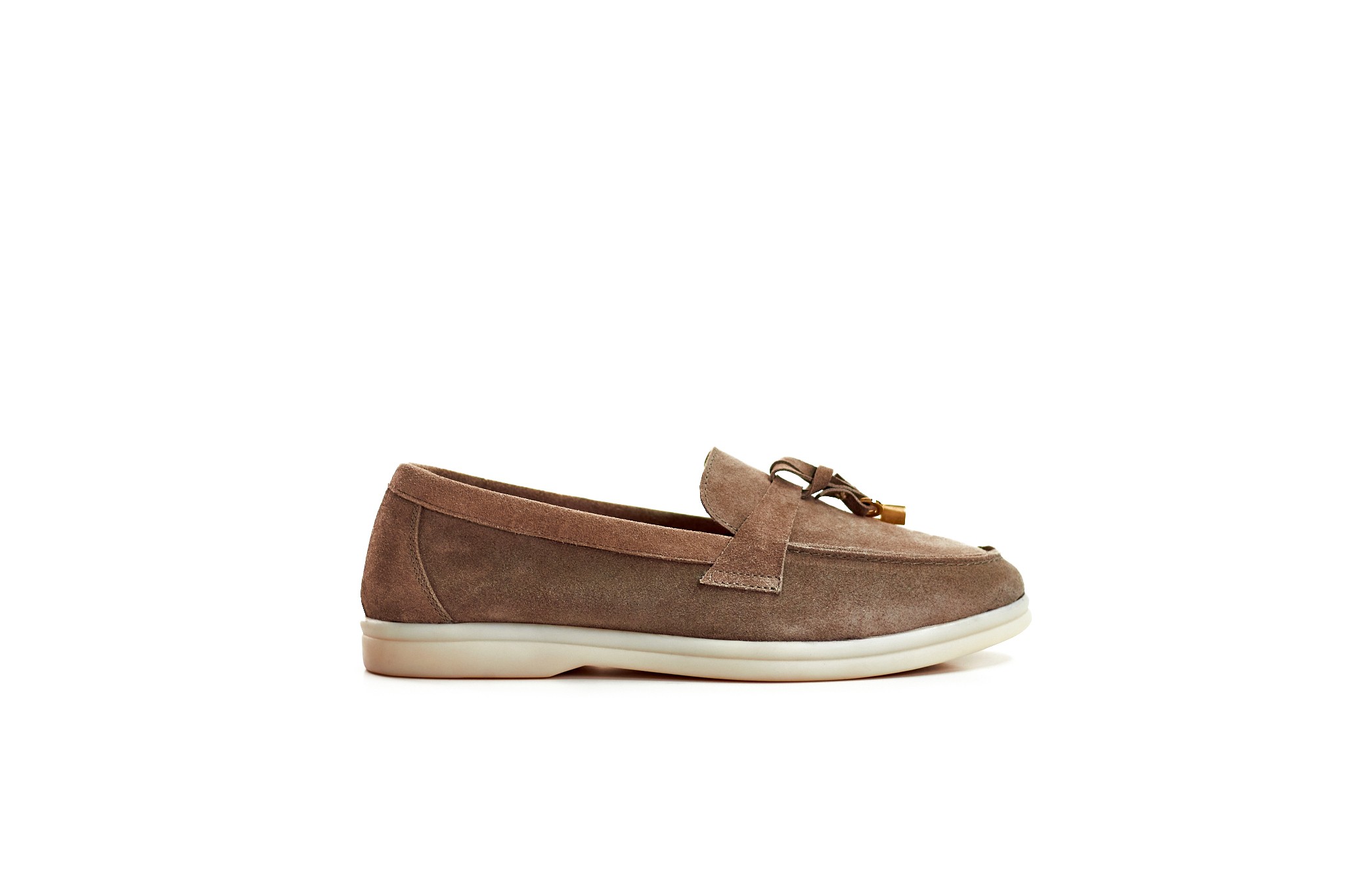 Toka Detaylı Bıyık Kadın Loafer Ayakkabı 9675 - Vizon