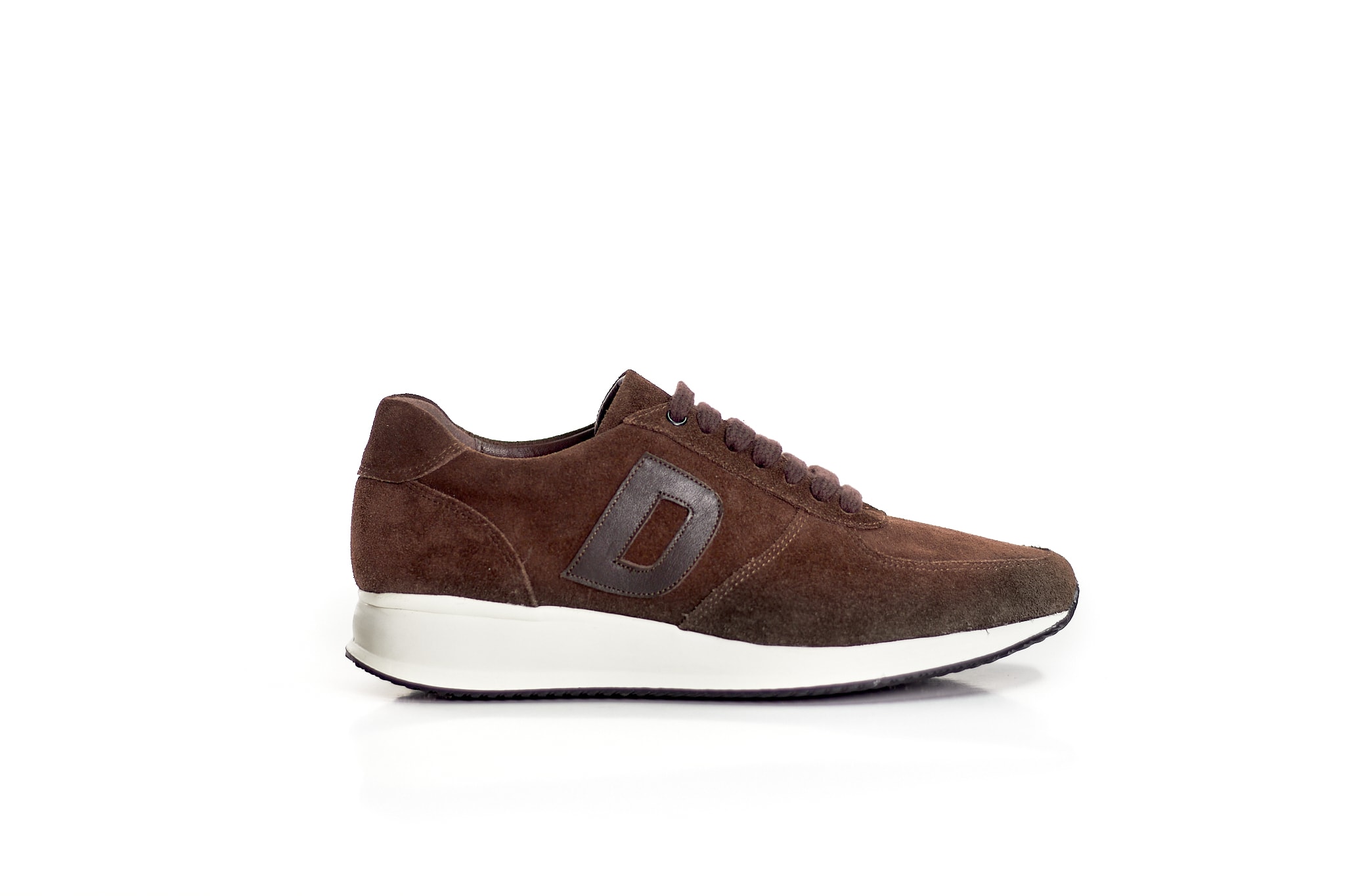 D desenli Hakiki Deri Erkek Sneaker 9910 - Kahve